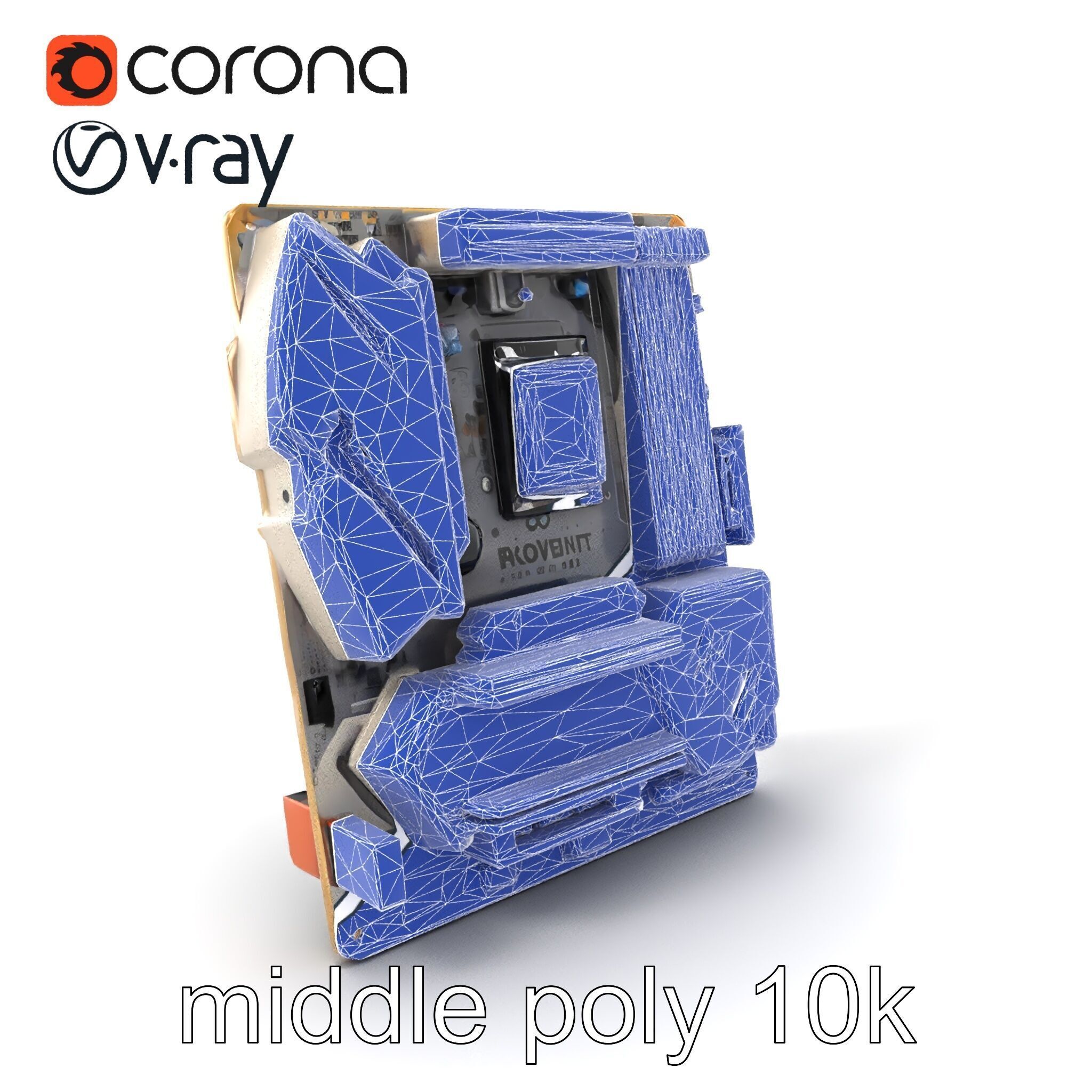 Designer Motherboard with Rose Gold Trim model pack Low-poly 3D model_5