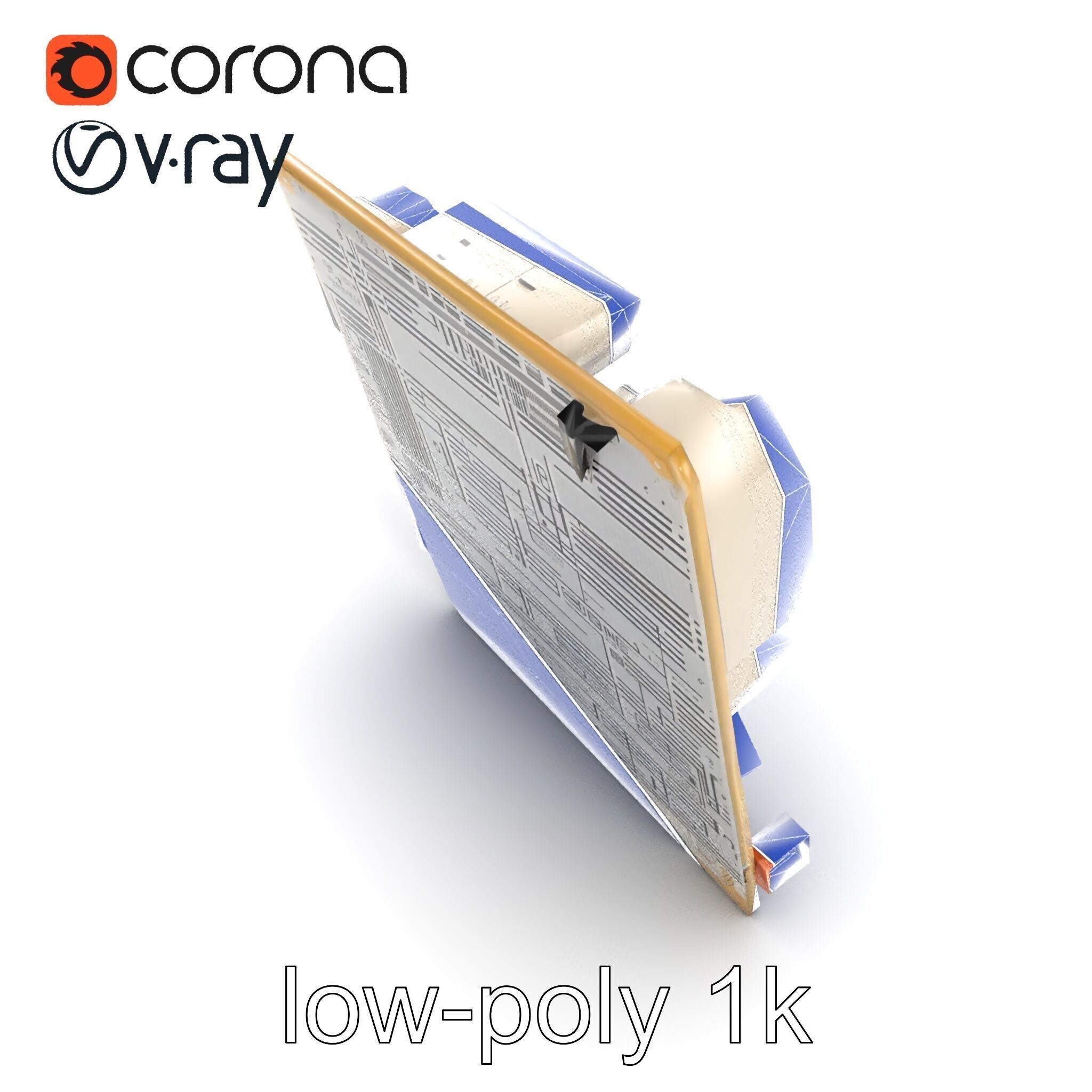 Designer Motherboard with Rose Gold Trim model pack Low-poly 3D model_21