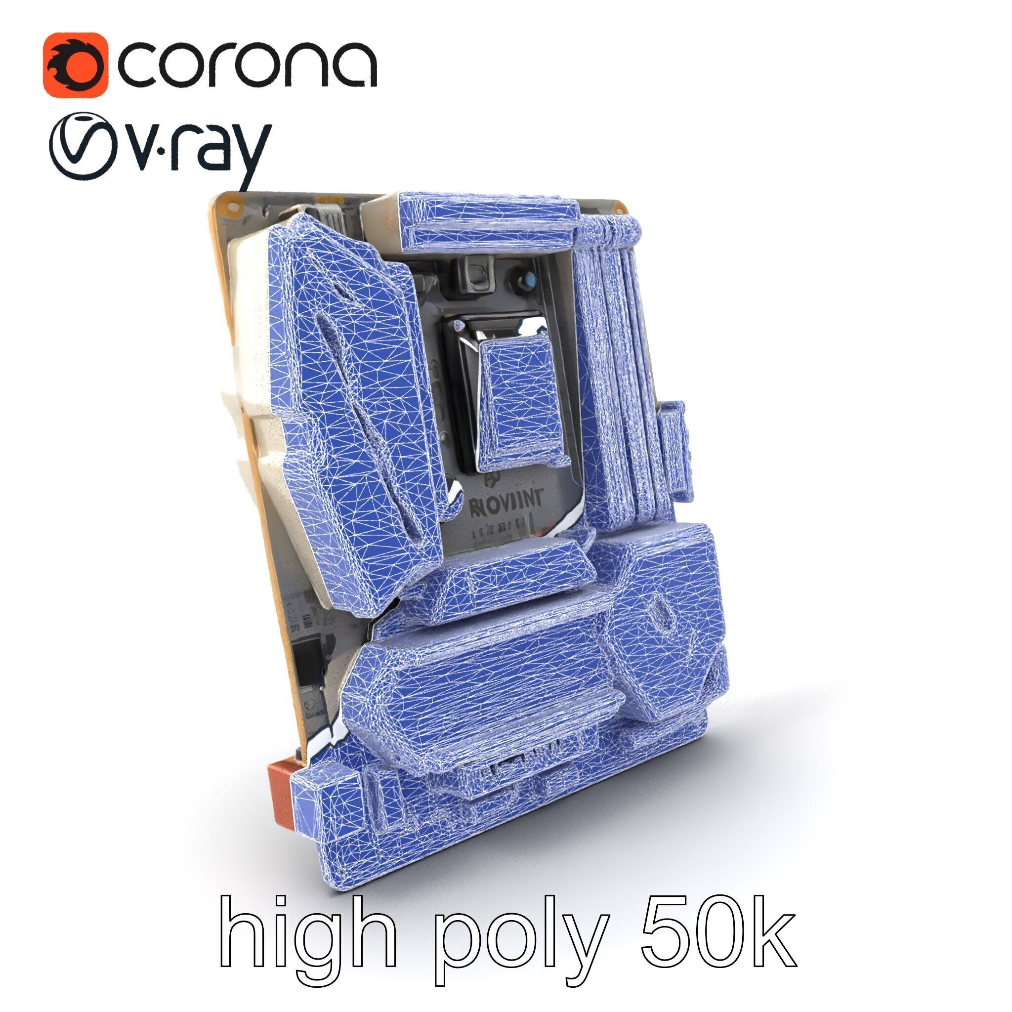 Designer Motherboard with Rose Gold Trim model pack Low-poly 3D model_1