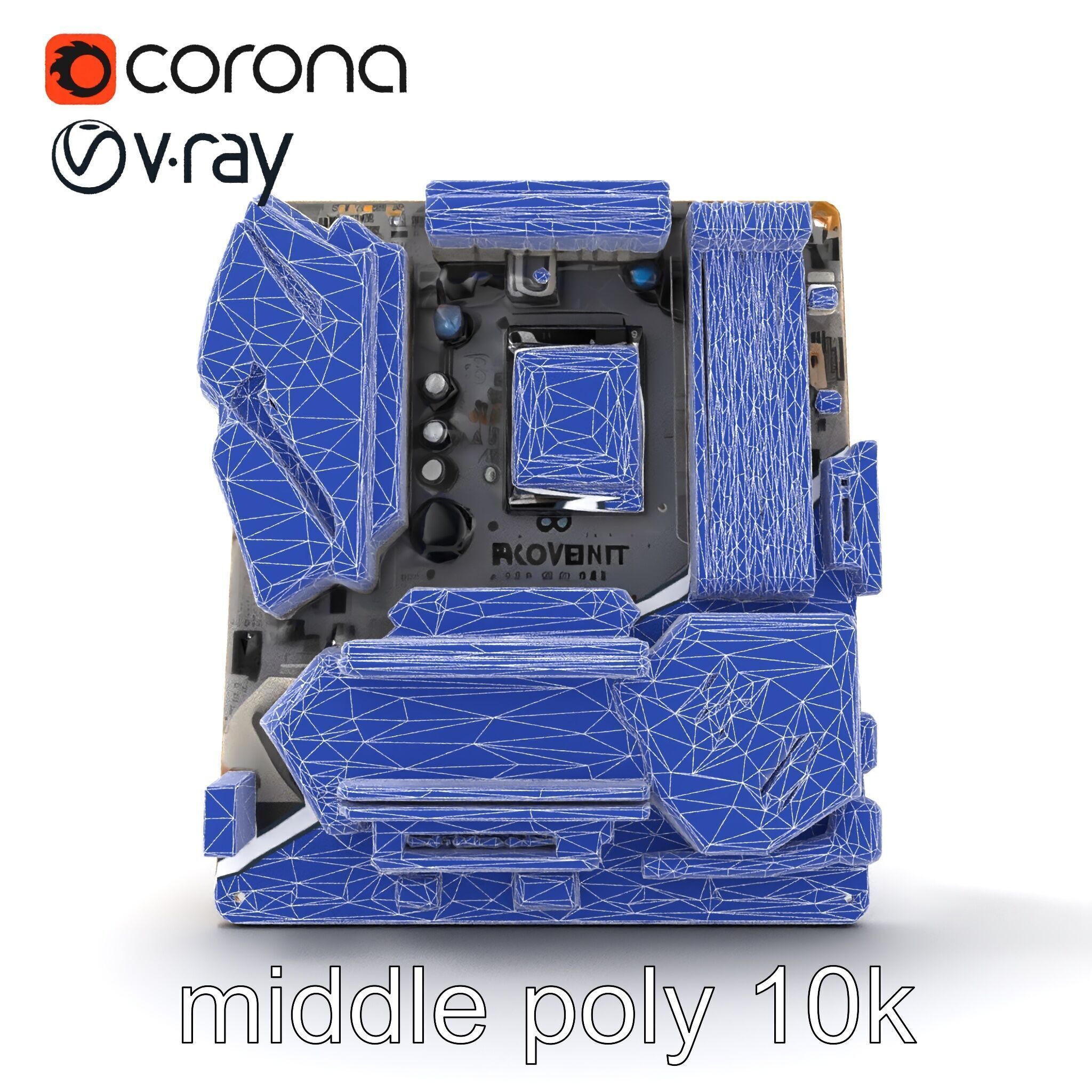 Designer Motherboard with Rose Gold Trim model pack Low-poly 3D model_28