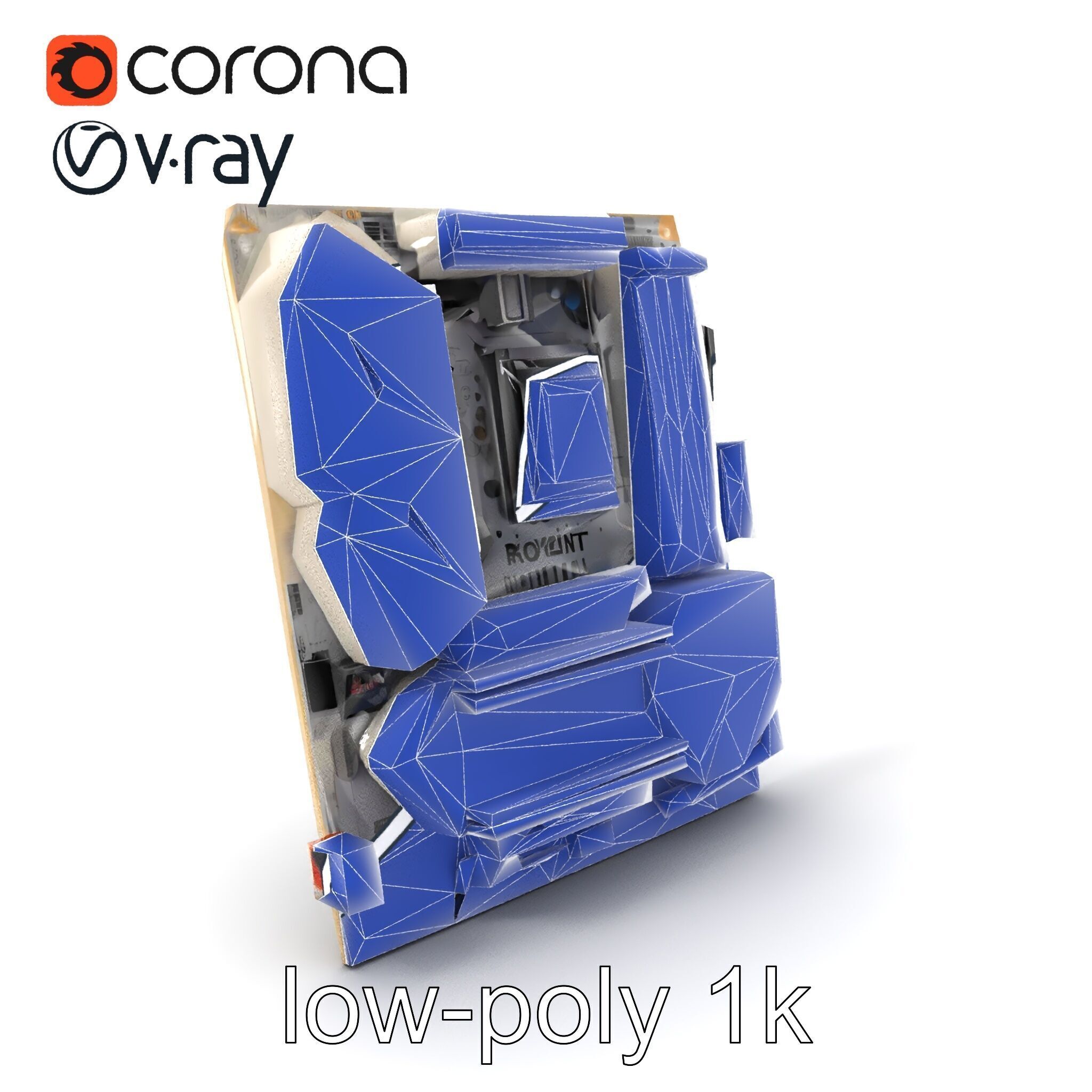 Designer Motherboard with Rose Gold Trim model pack Low-poly 3D model_6