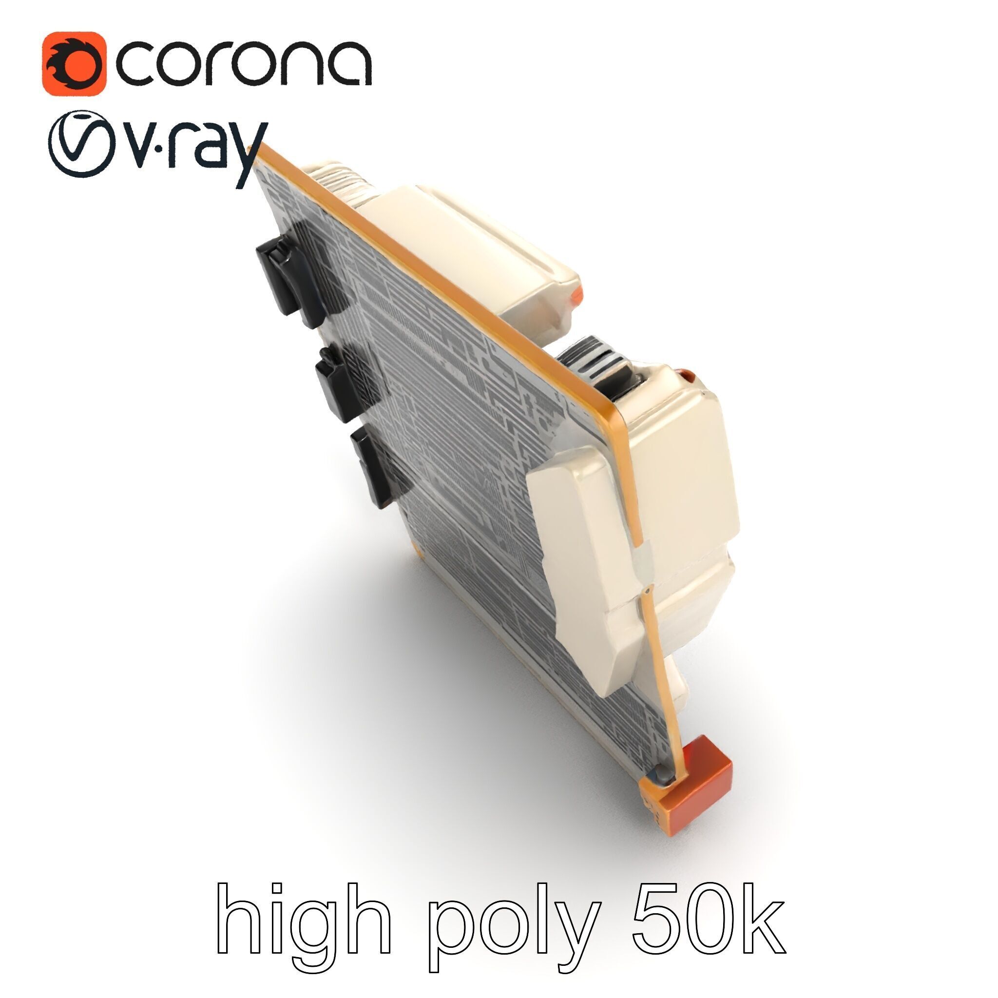 Designer Motherboard with Rose Gold Trim model pack Low-poly 3D model_19