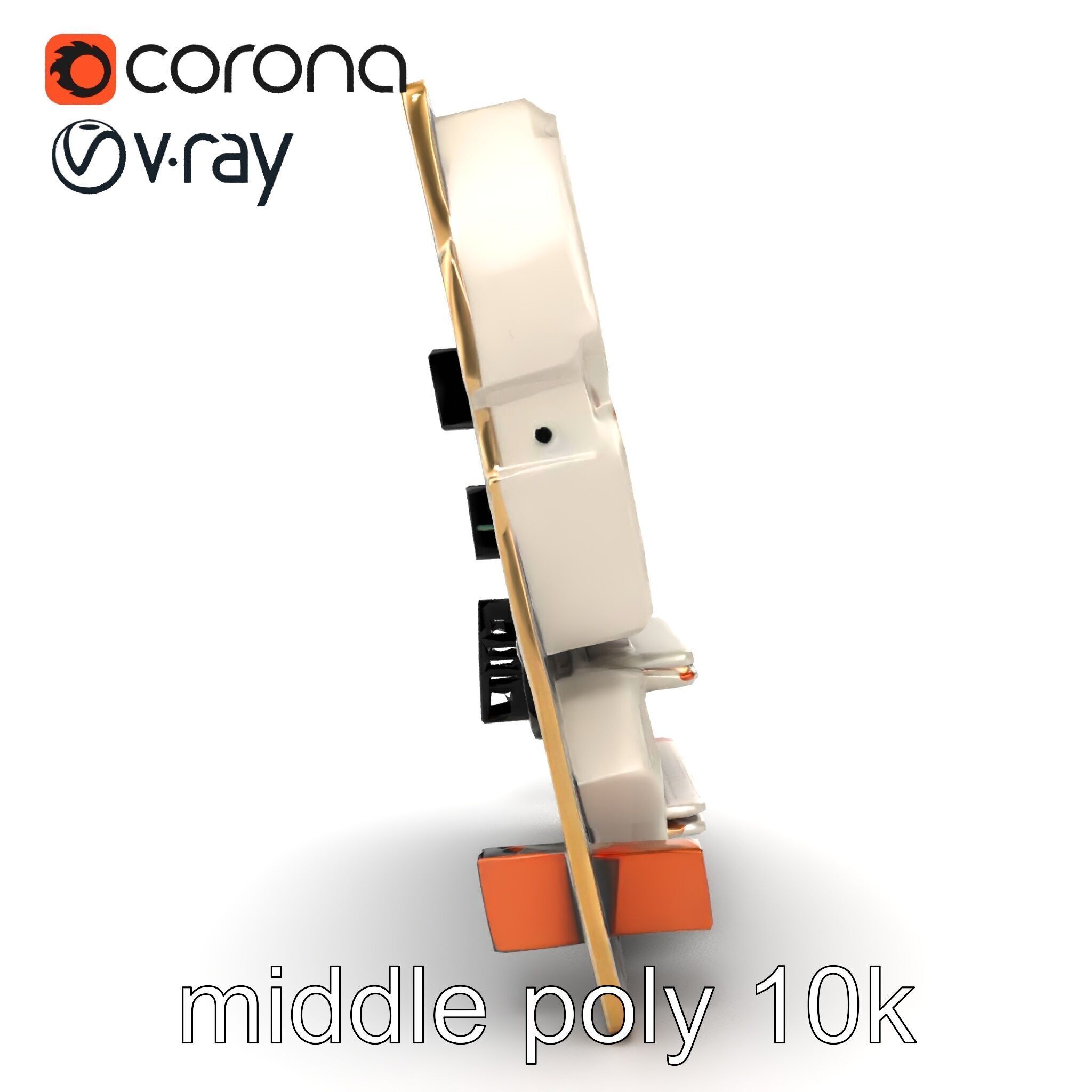 Designer Motherboard with Rose Gold Trim model pack Low-poly 3D model_23