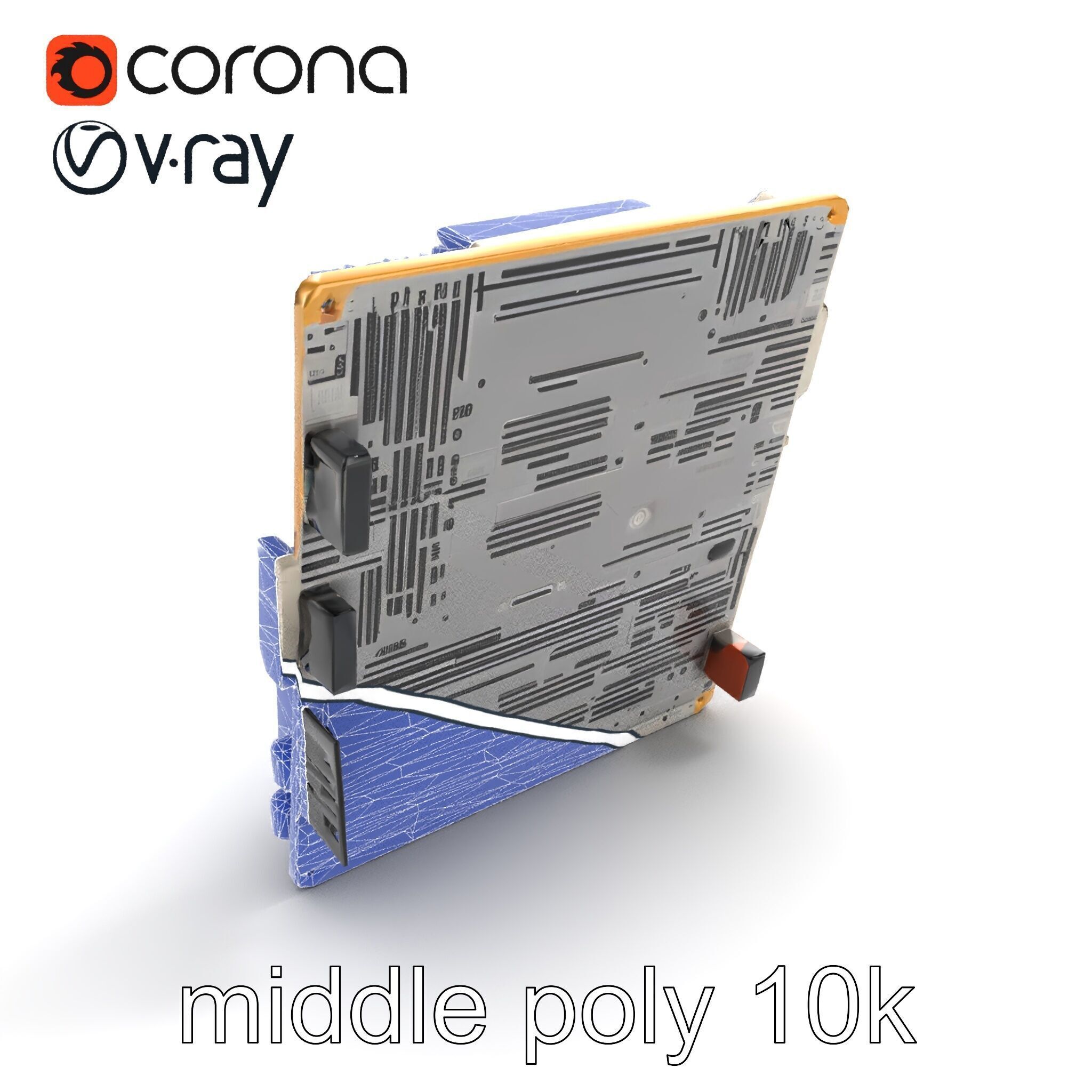 Designer Motherboard with Rose Gold Trim model pack Low-poly 3D model_10