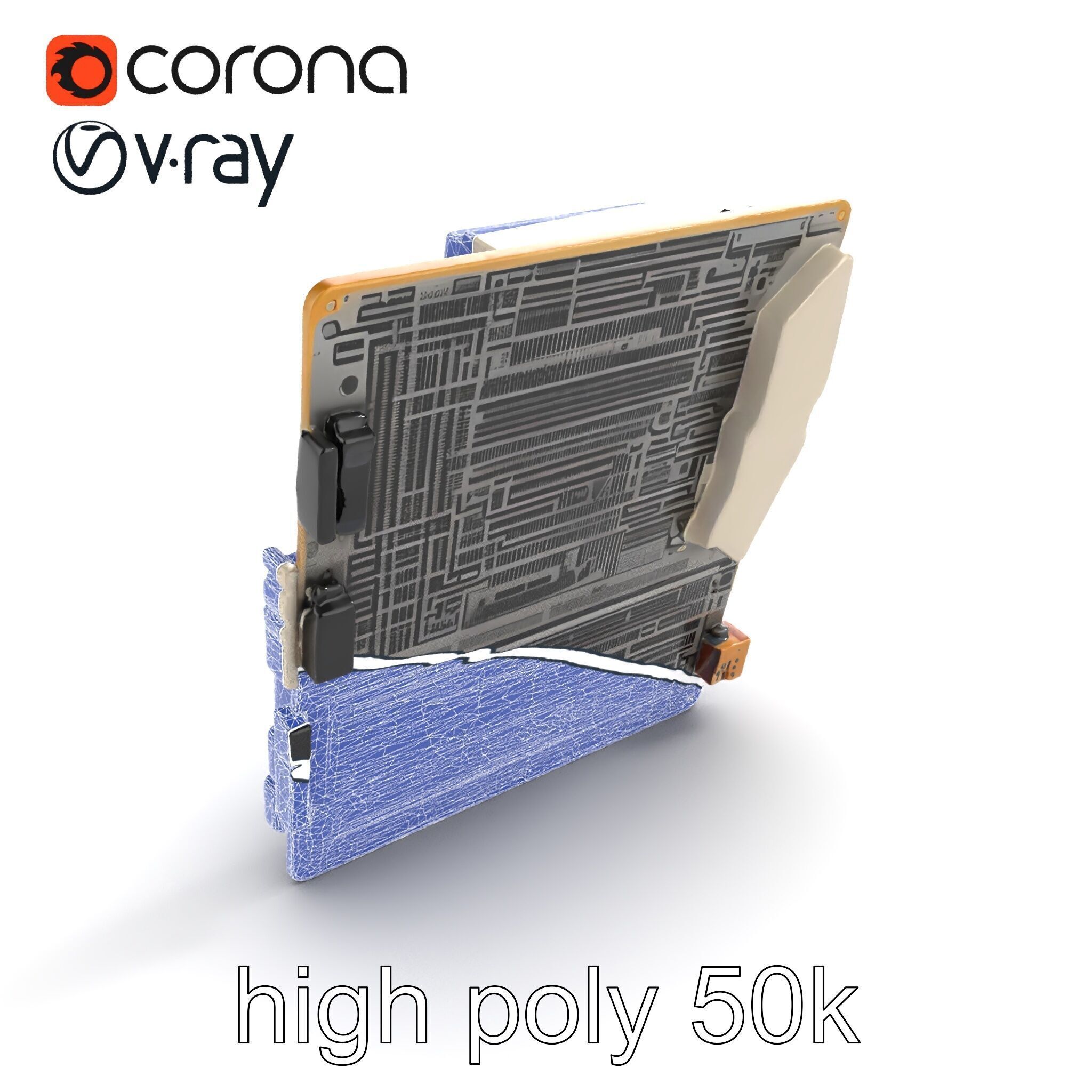 Designer Motherboard with Rose Gold Trim model pack Low-poly 3D model_26