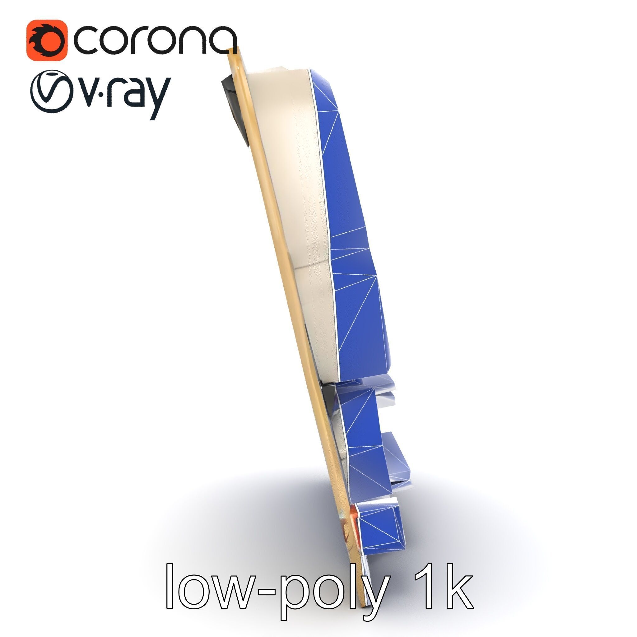 Designer Motherboard with Rose Gold Trim model pack Low-poly 3D model_18