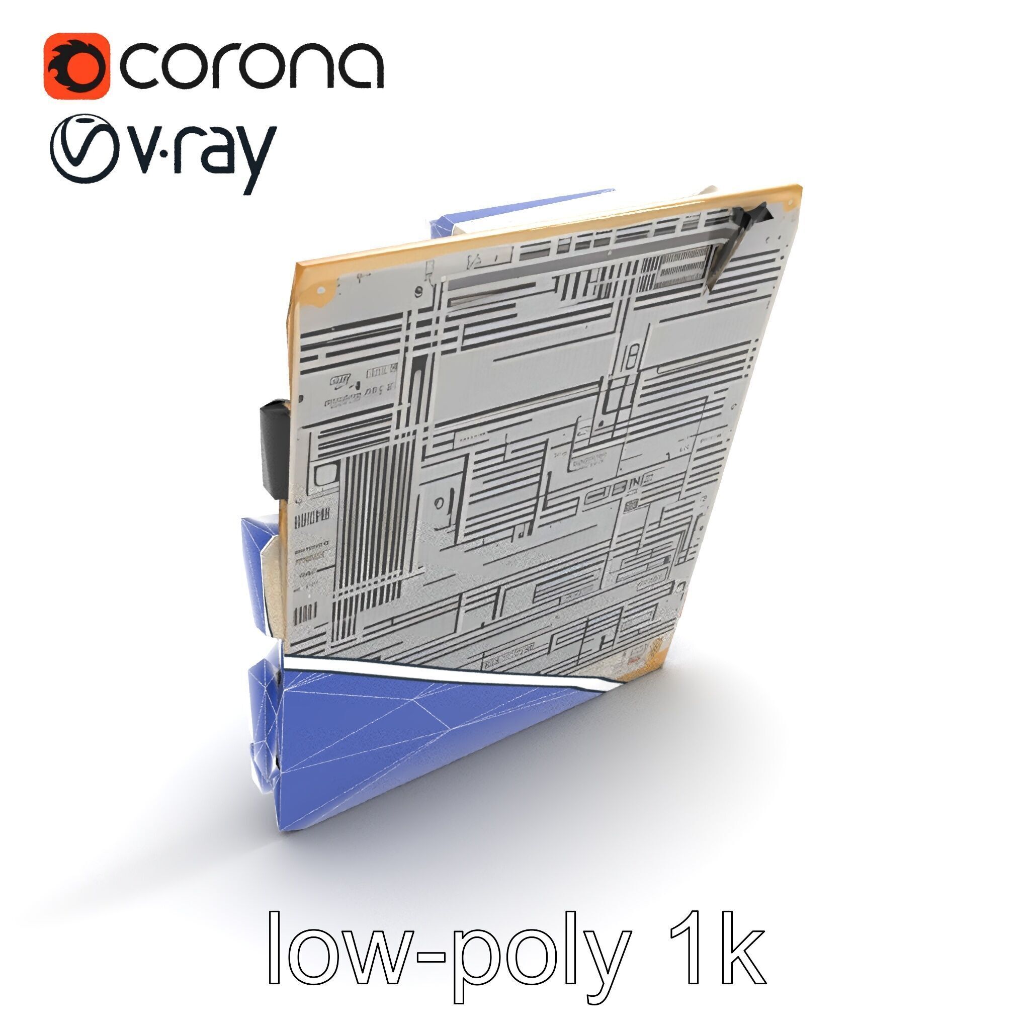 Designer Motherboard with Rose Gold Trim model pack Low-poly 3D model_13