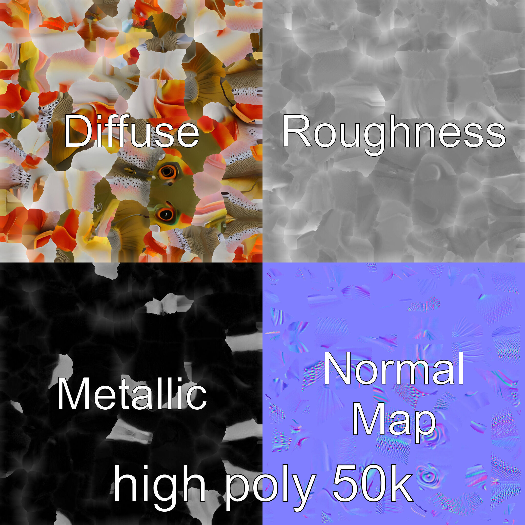 Artistic Cutthroat Trout with Detailed Markings model pack Low-poly 3D model_3