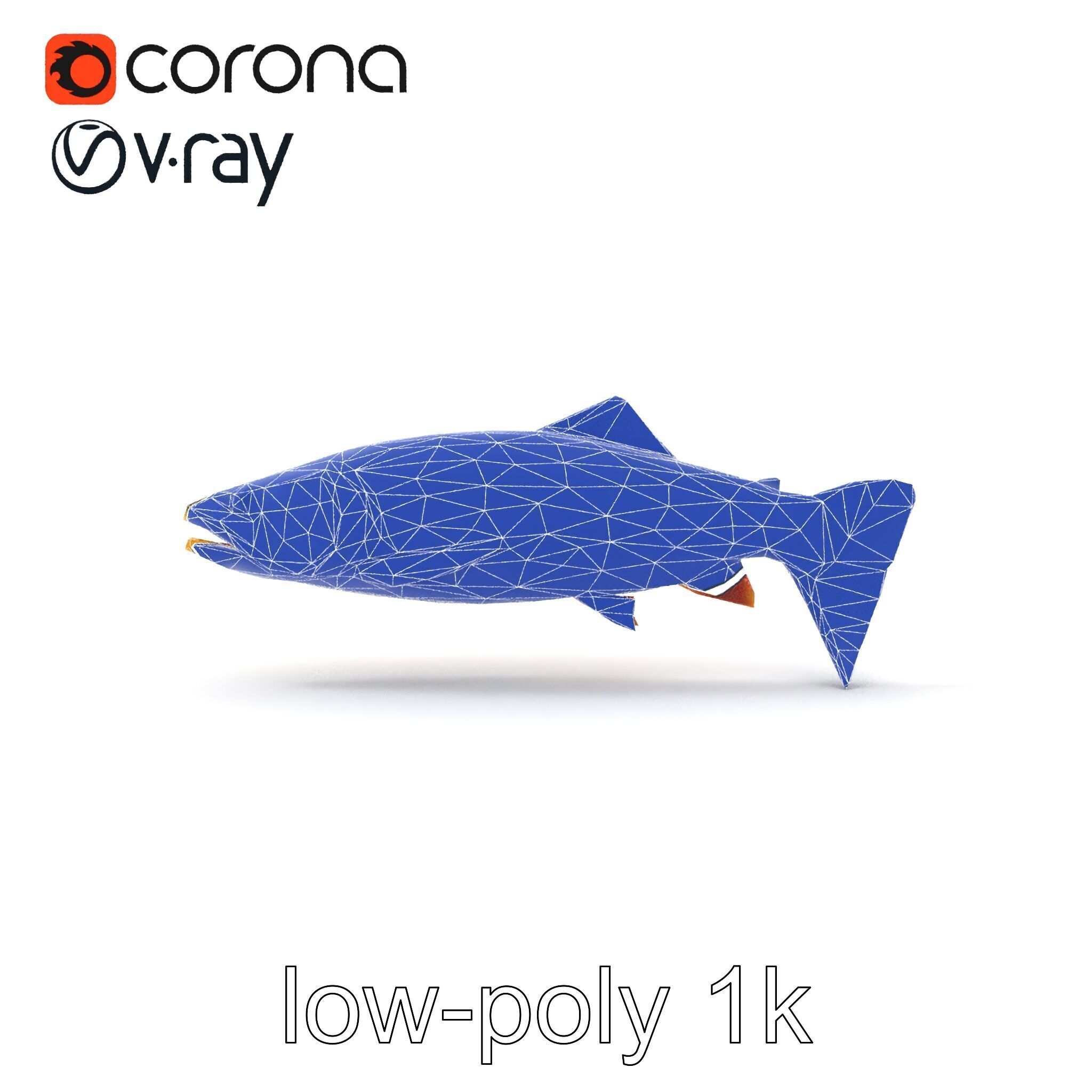 Artistic Cutthroat Trout with Detailed Markings model pack Low-poly 3D model_12