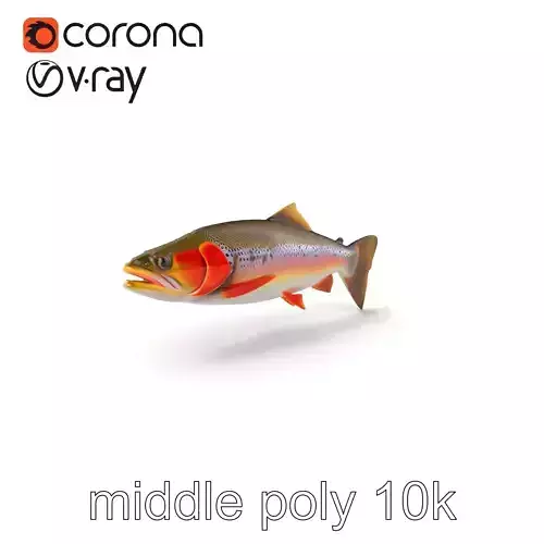 Artistic Cutthroat Trout with Detailed Markings model pack