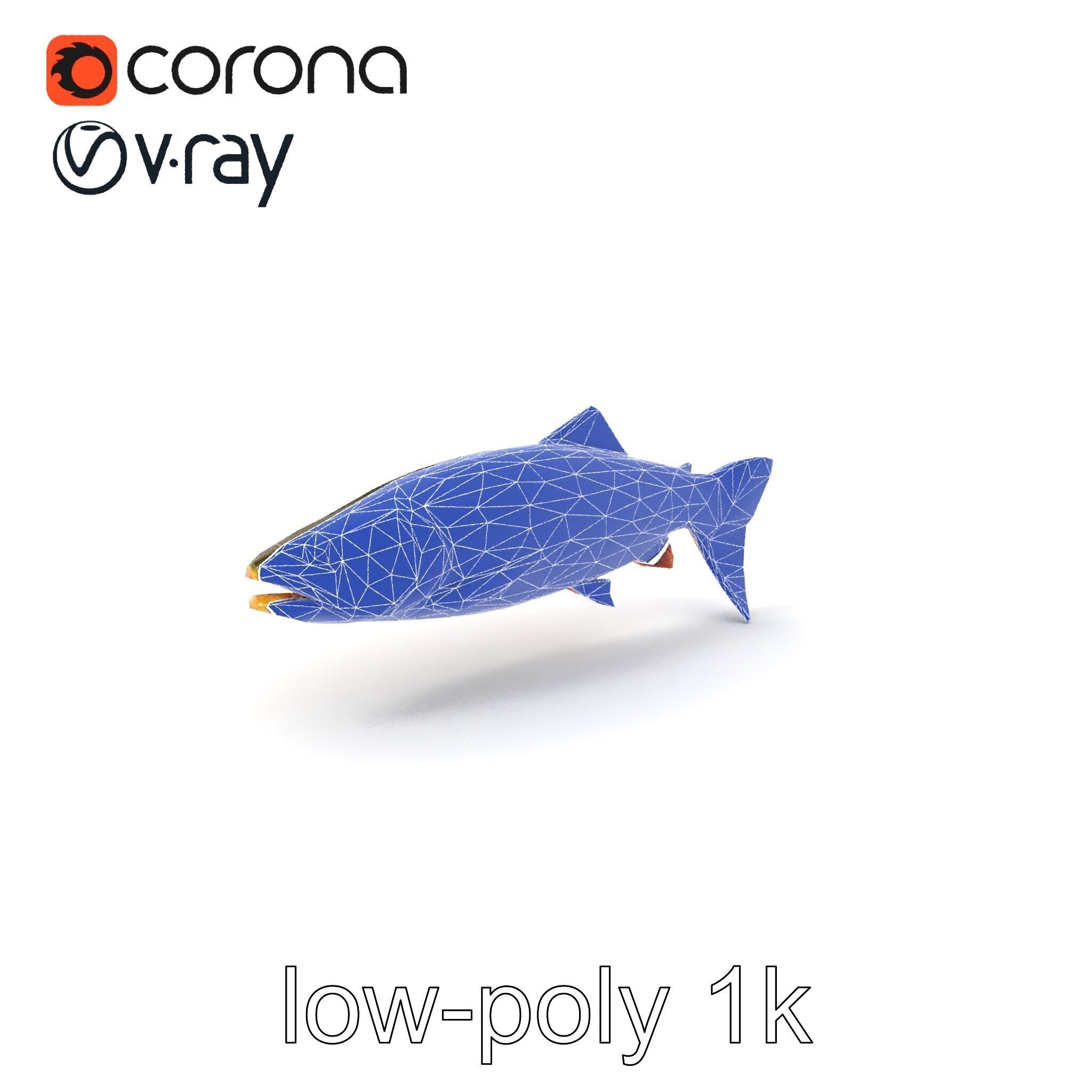 Artistic Cutthroat Trout with Detailed Markings model pack Low-poly 3D model_7