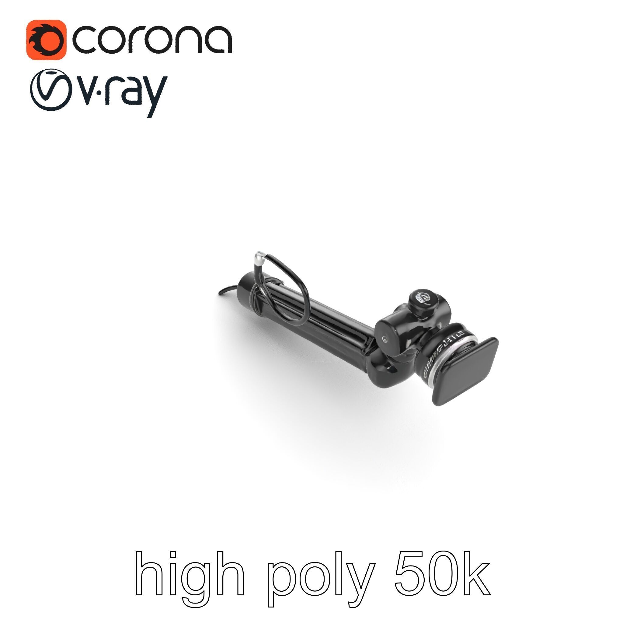 Telescopic Boom Arm Spiral Cable model pack Low-poly 3D model_30