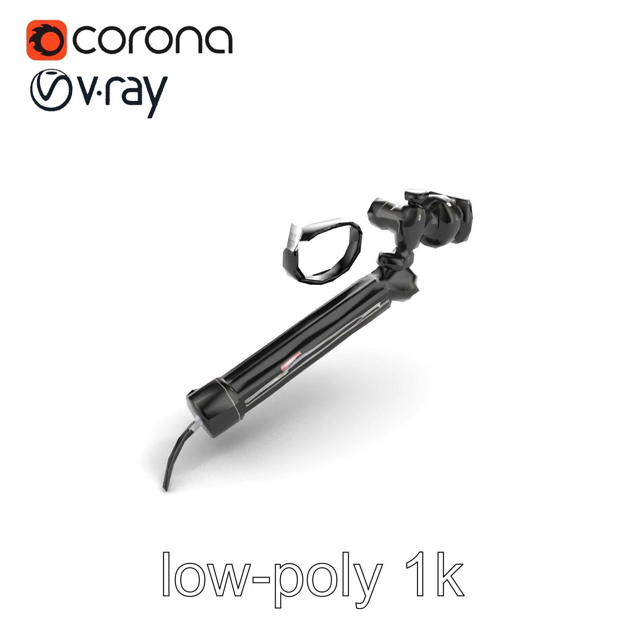 Telescopic Boom Arm Spiral Cable model pack Low-poly 3D model_9