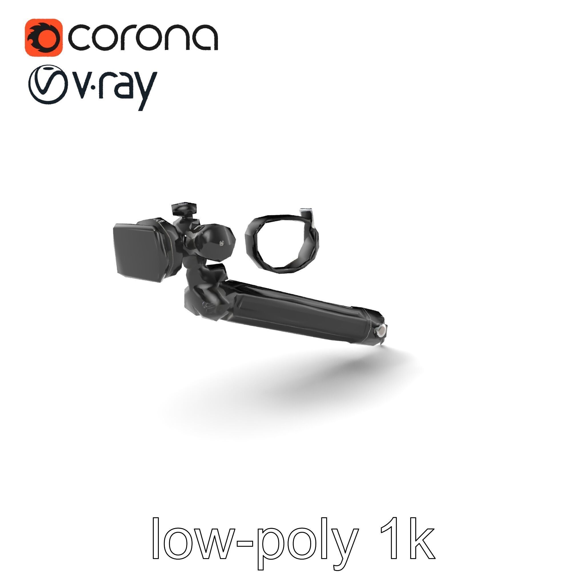 Telescopic Boom Arm Spiral Cable model pack Low-poly 3D model_5