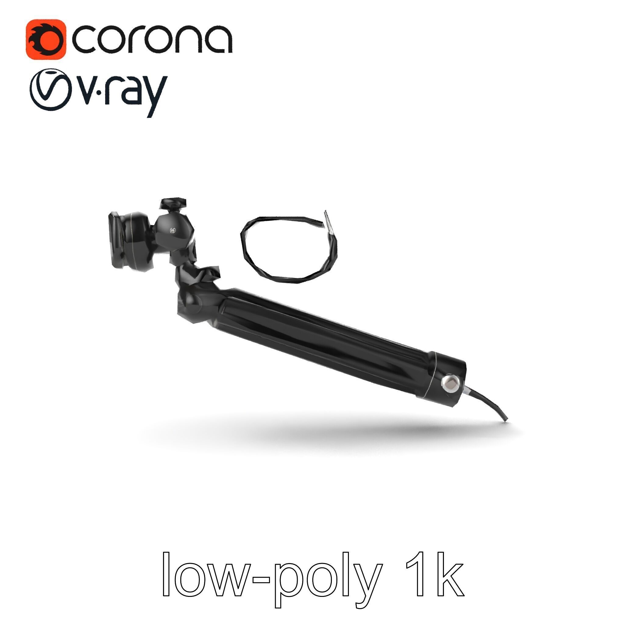 Telescopic Boom Arm Spiral Cable model pack Low-poly 3D model_11