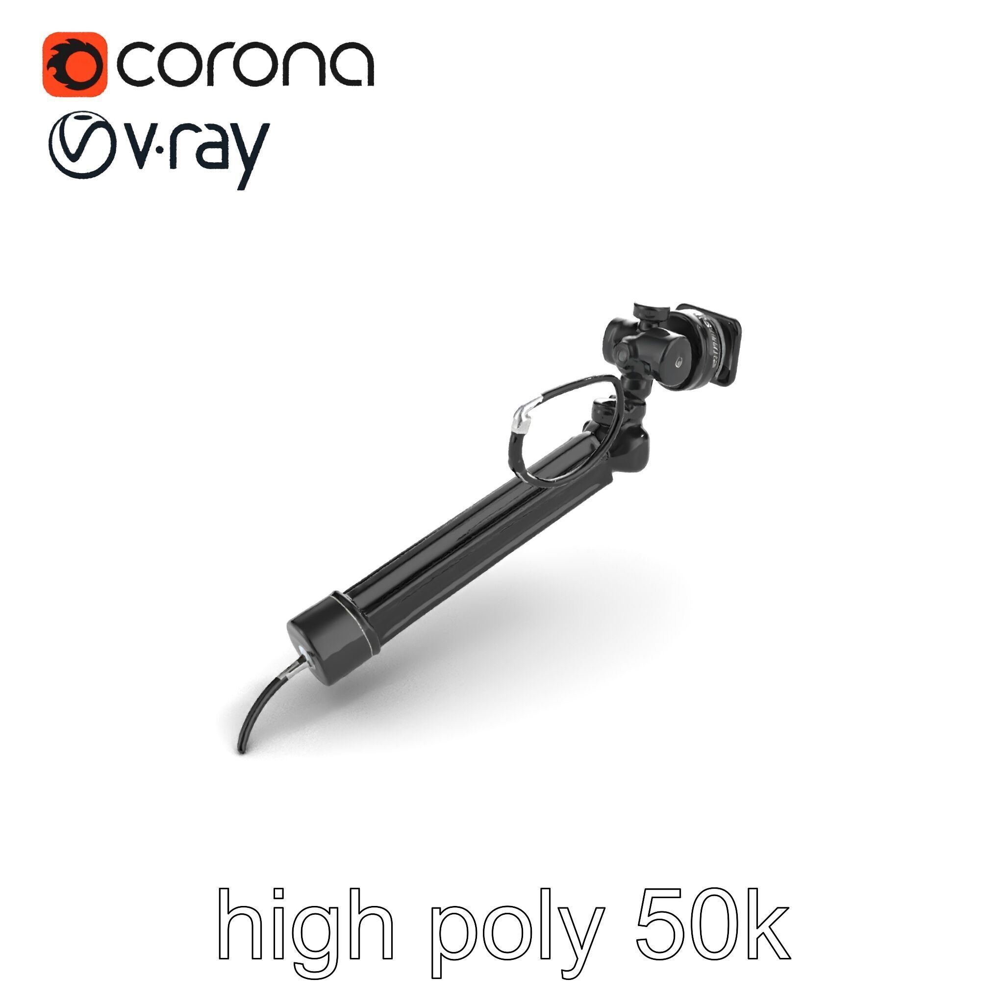 Telescopic Boom Arm Spiral Cable model pack Low-poly 3D model_20