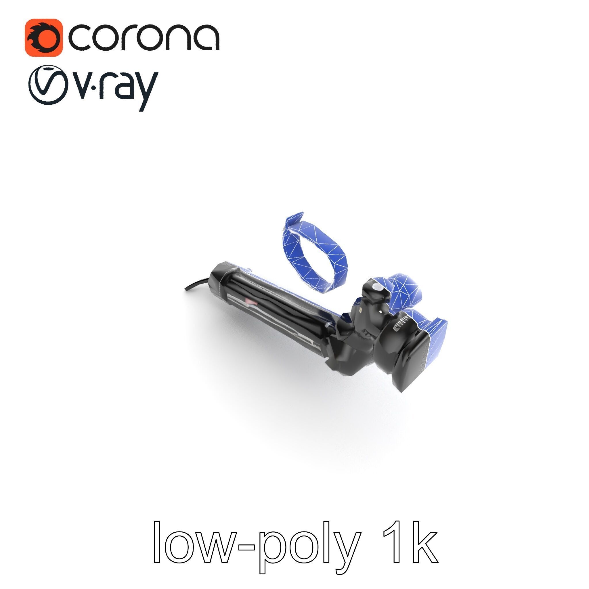 Telescopic Boom Arm Spiral Cable model pack Low-poly 3D model_15