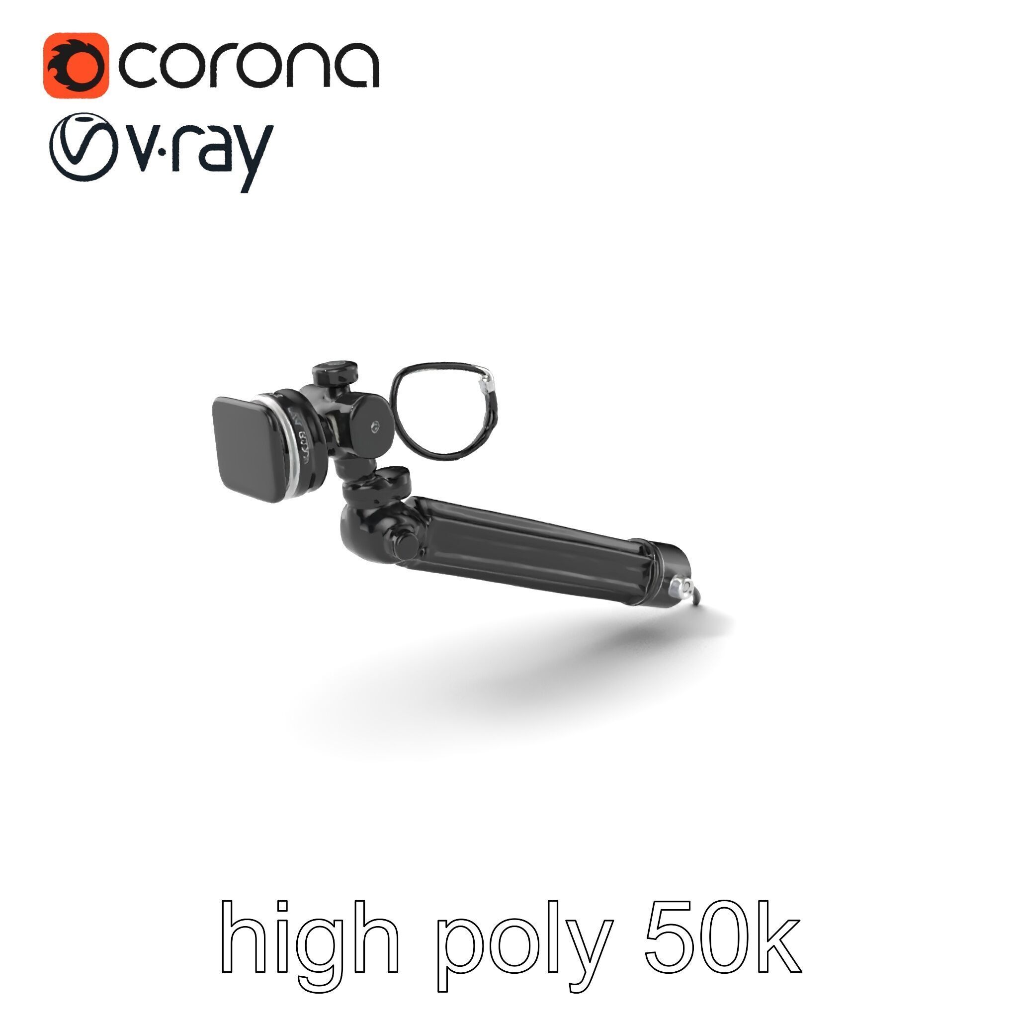 Telescopic Boom Arm Spiral Cable model pack Low-poly 3D model_2
