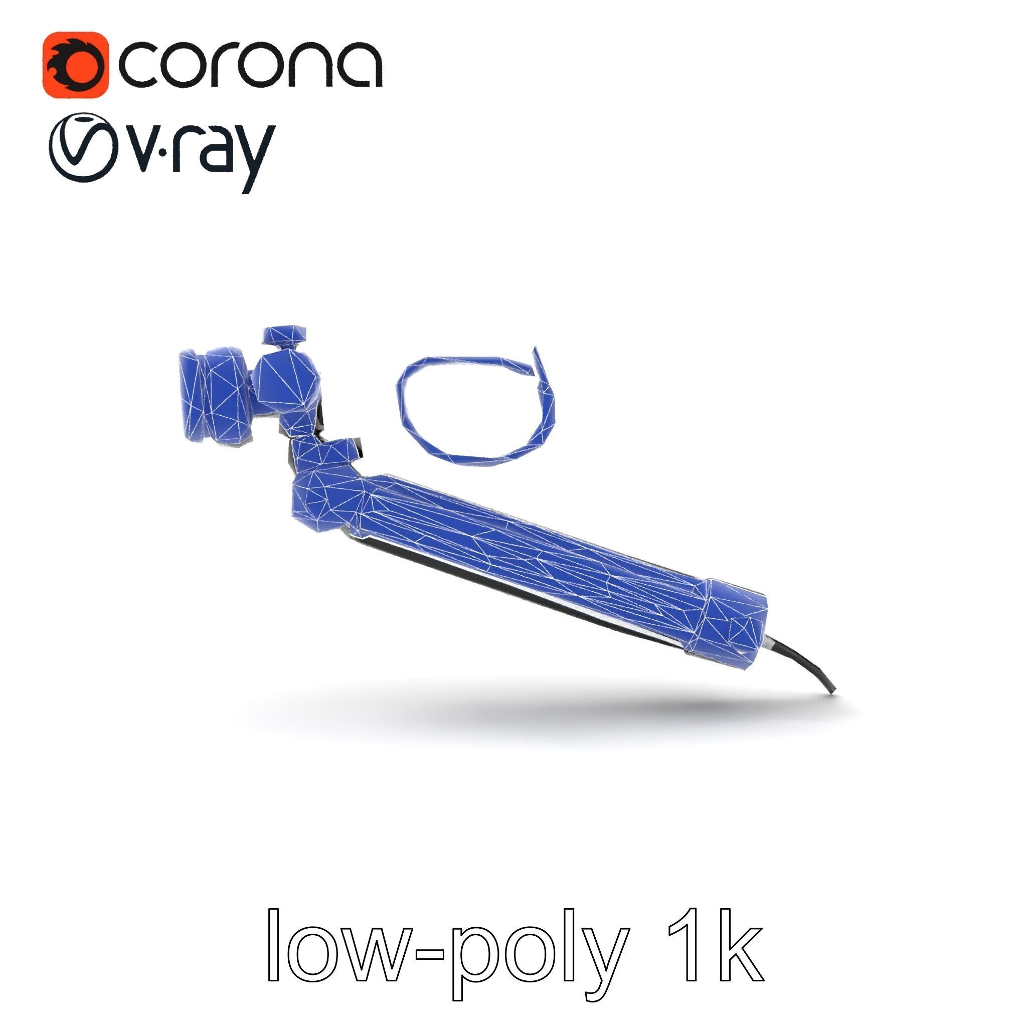 Telescopic Boom Arm Spiral Cable model pack Low-poly 3D model_26