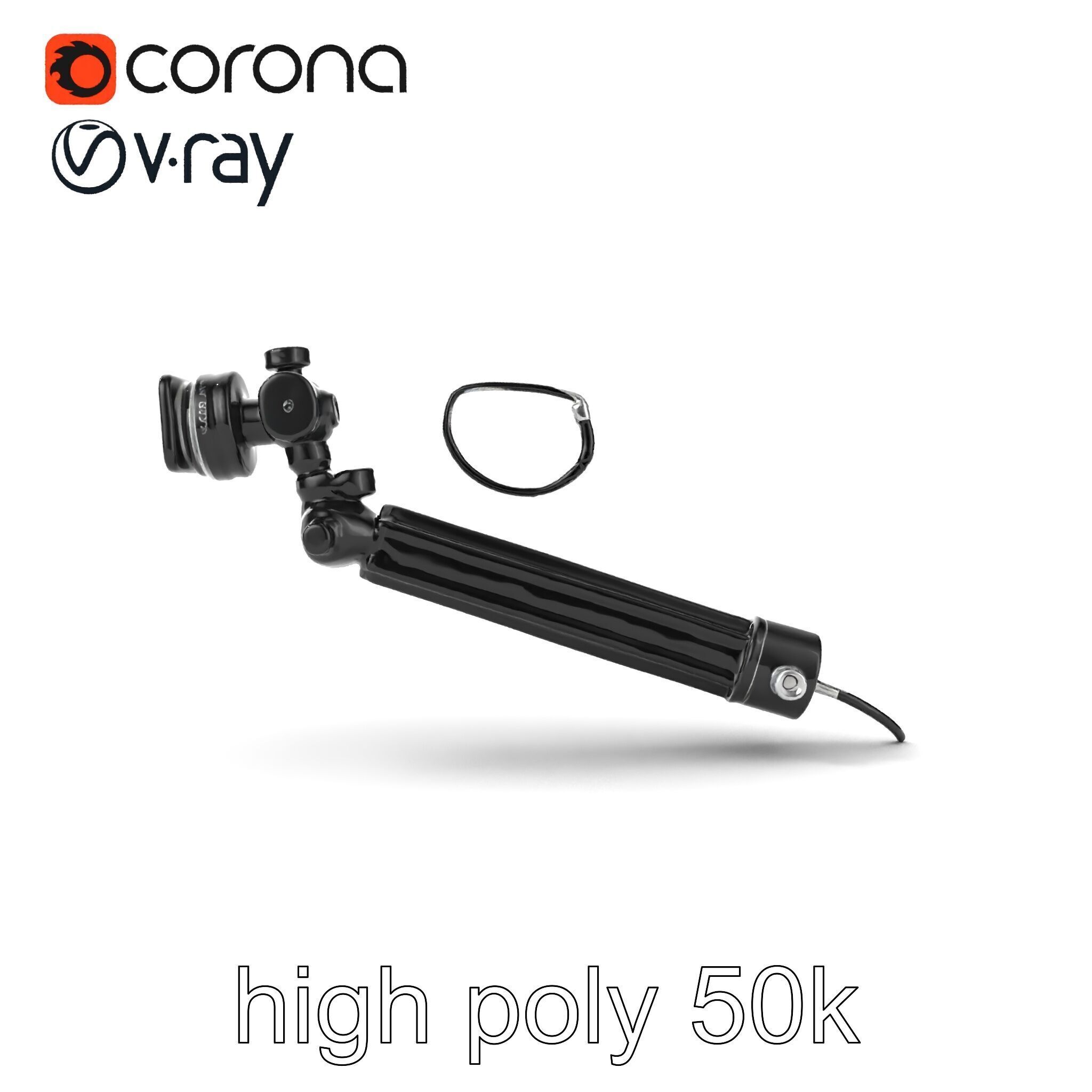 Telescopic Boom Arm Spiral Cable model pack Low-poly 3D model_24