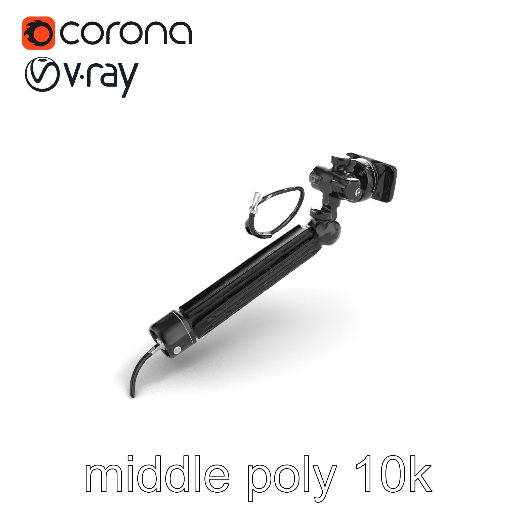 Telescopic Boom Arm Spiral Cable model pack Low-poly 3D model_8