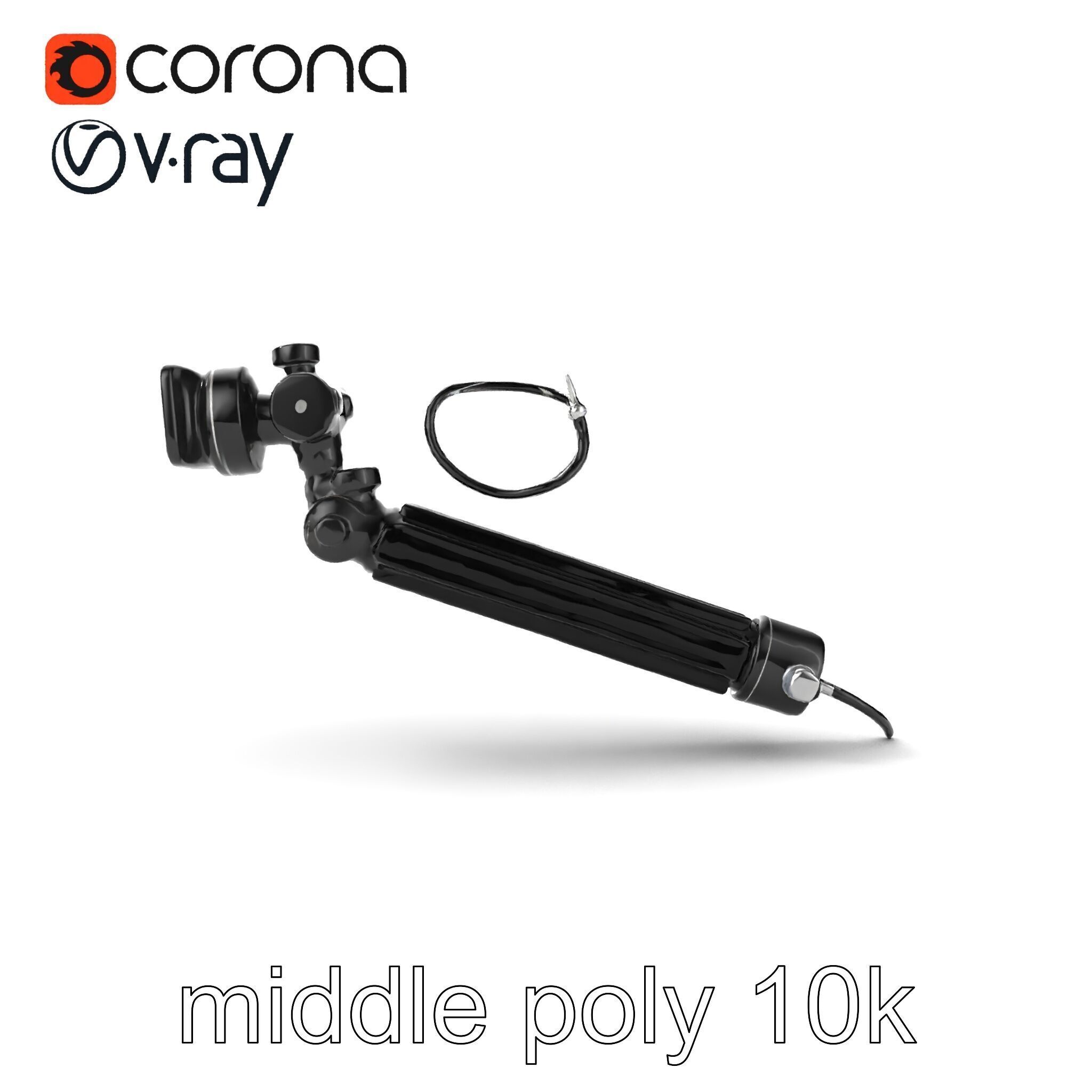 Telescopic Boom Arm Spiral Cable model pack Low-poly 3D model_25