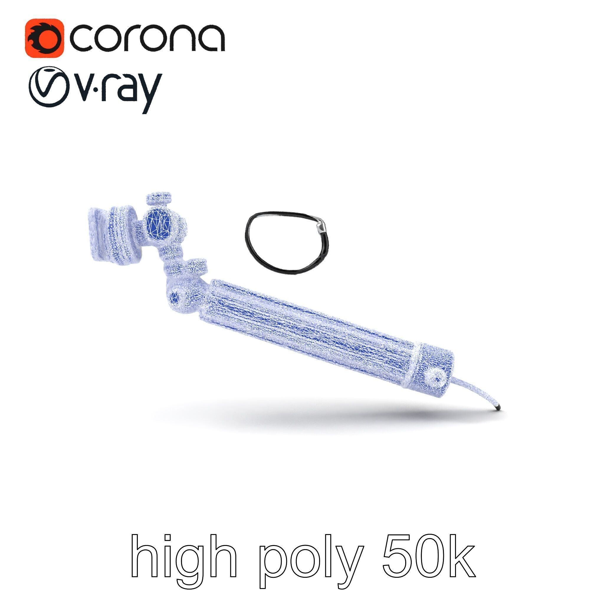 Telescopic Boom Arm Spiral Cable model pack Low-poly 3D model_29