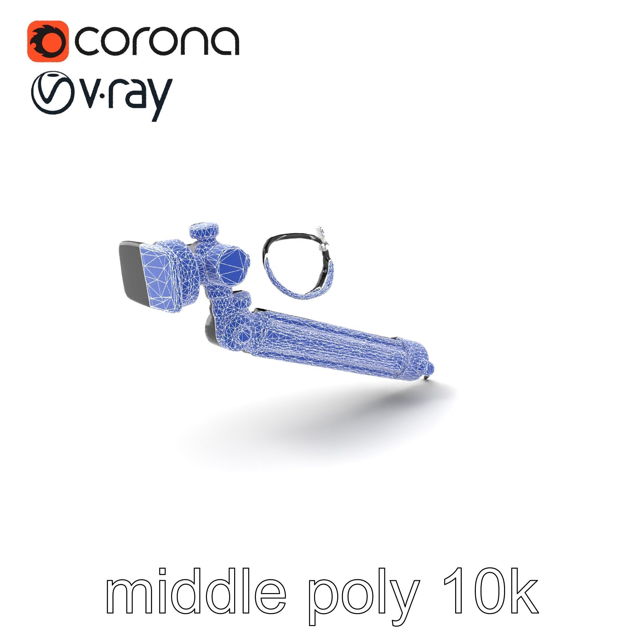 Telescopic Boom Arm Spiral Cable model pack Low-poly 3D model_6