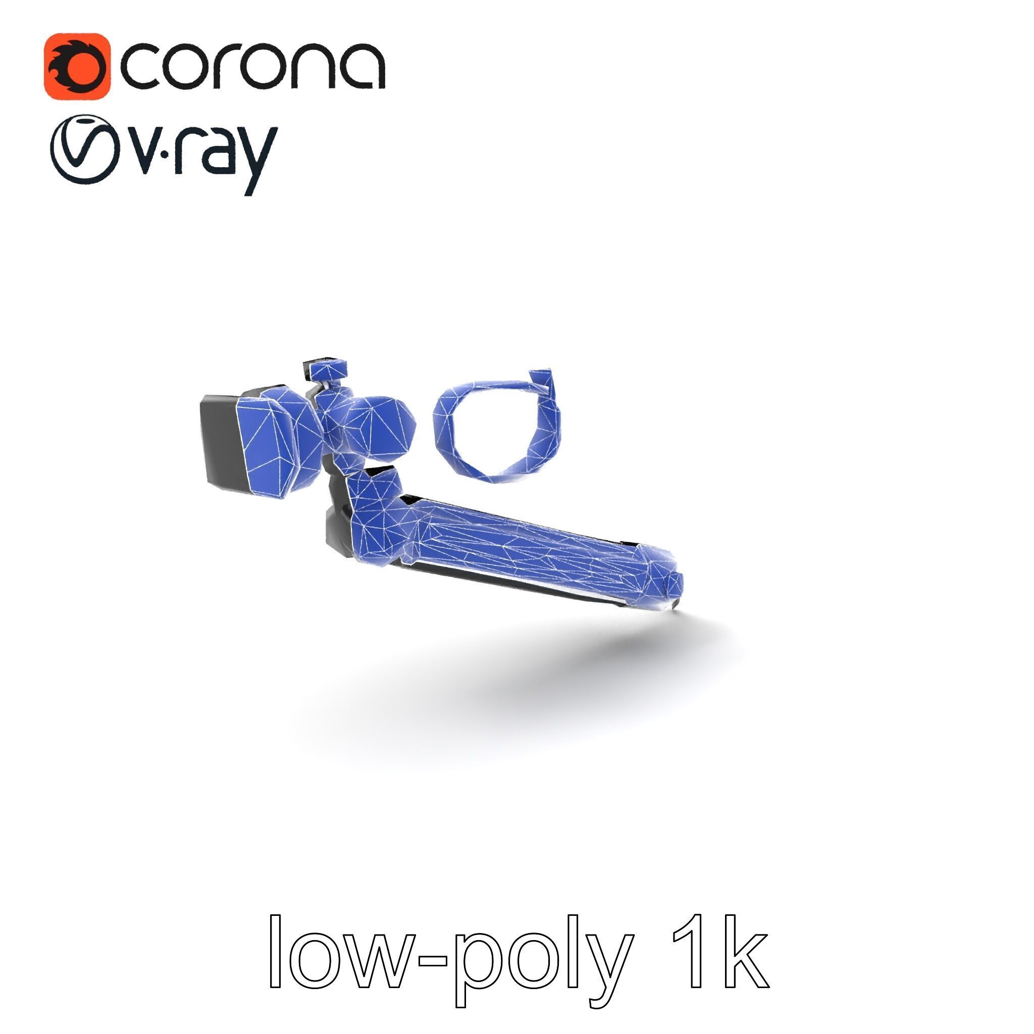 Telescopic Boom Arm Spiral Cable model pack Low-poly 3D model_7
