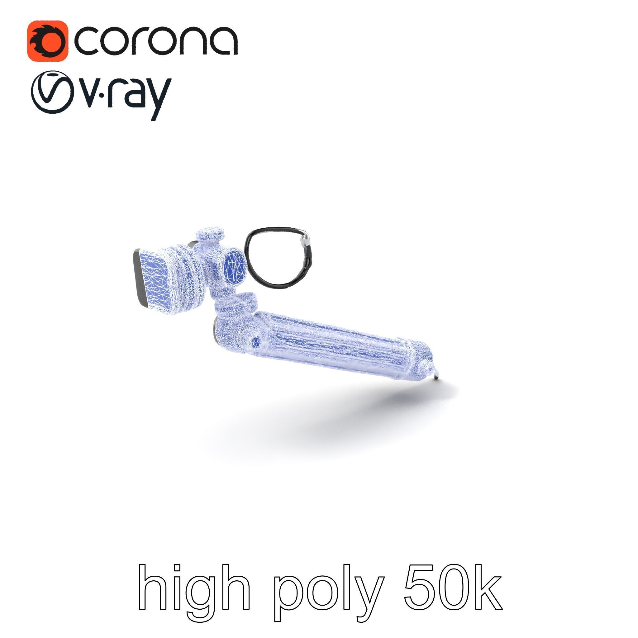 Telescopic Boom Arm Spiral Cable model pack Low-poly 3D model_10