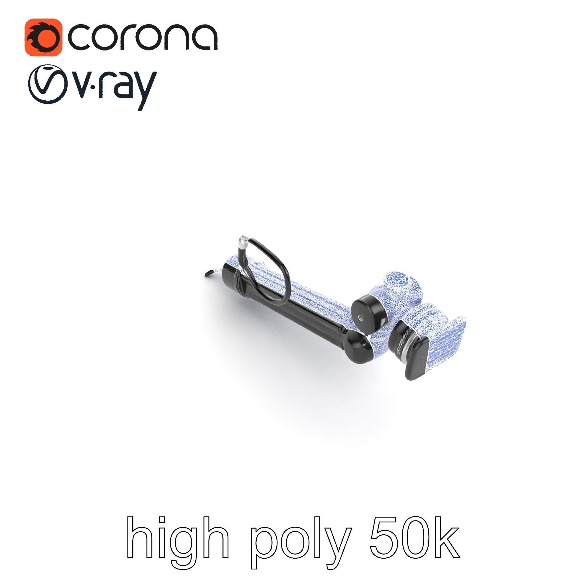 Telescopic Boom Arm Spiral Cable model pack Low-poly 3D model_18
