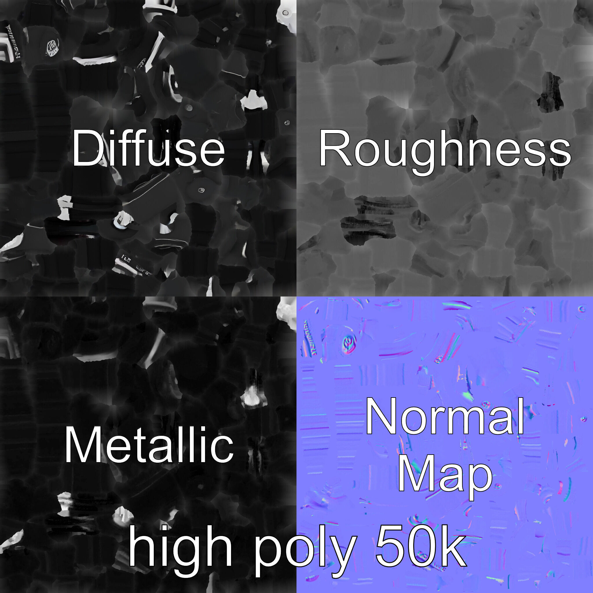 Telescopic Boom Arm Spiral Cable model pack Low-poly 3D model_3