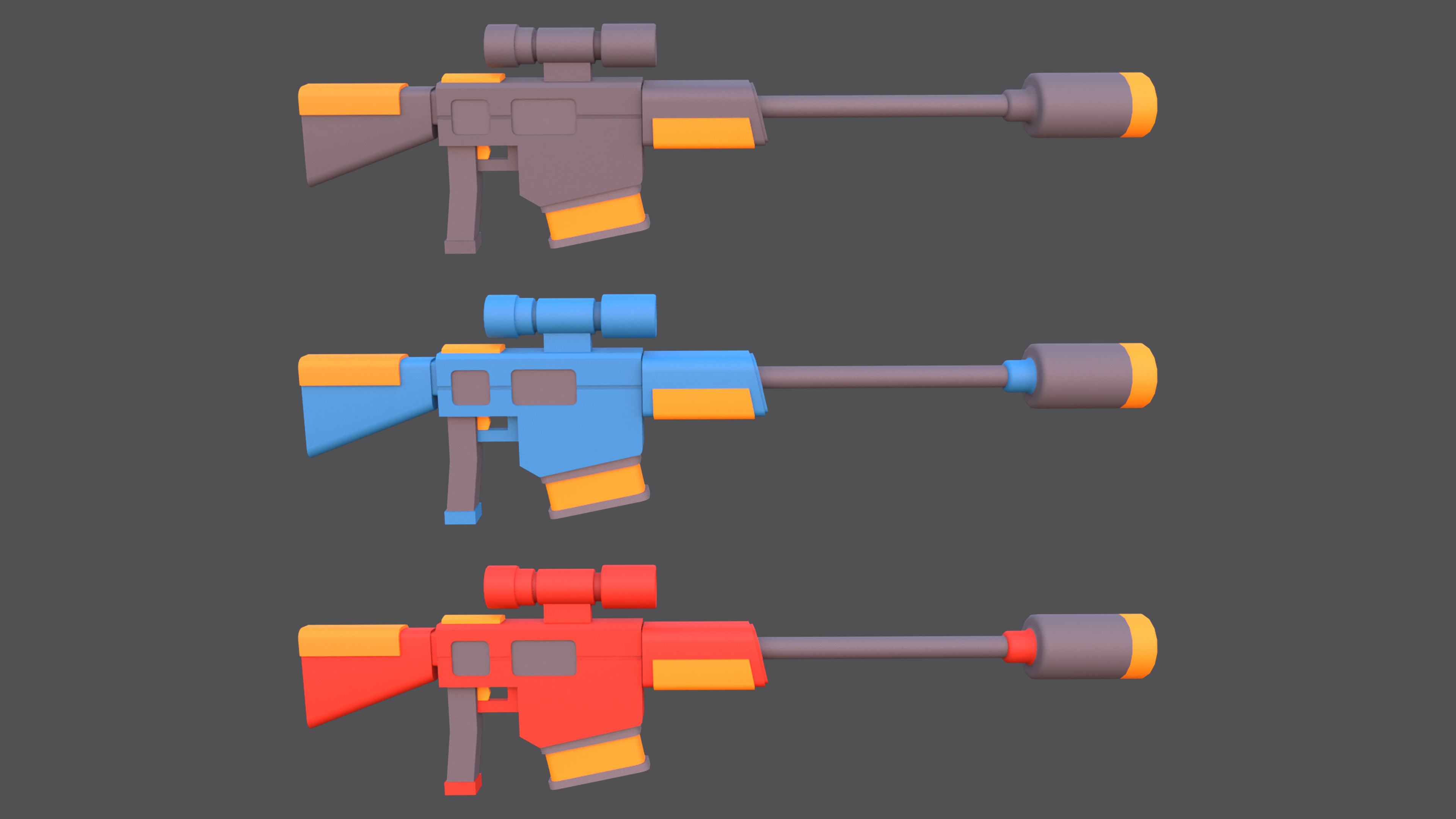 Weapons - Low Poly Weapons pack by Ake Low-poly 3D model_1