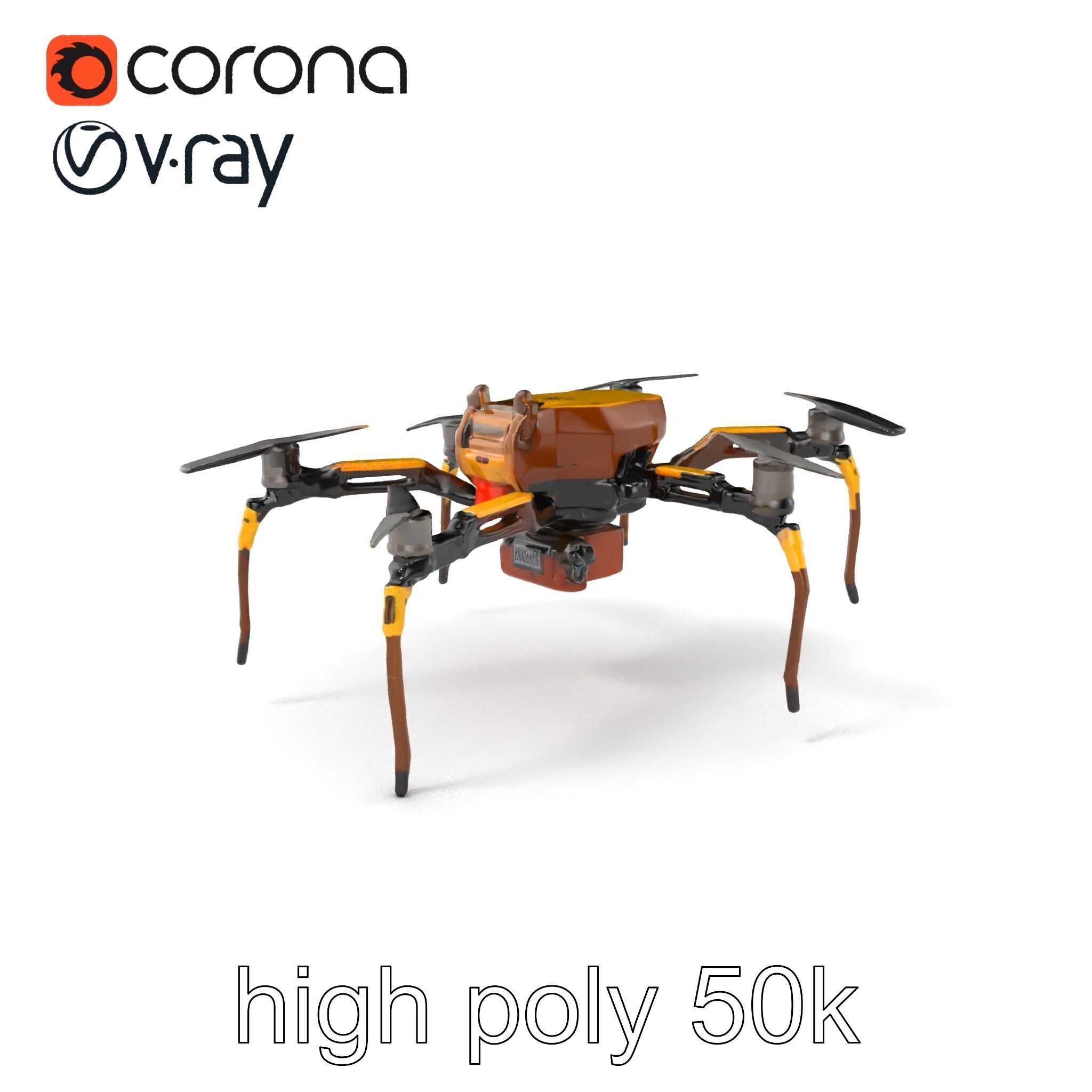 Spider Research Drone Versatile Model Pack Low-poly 3D model_2