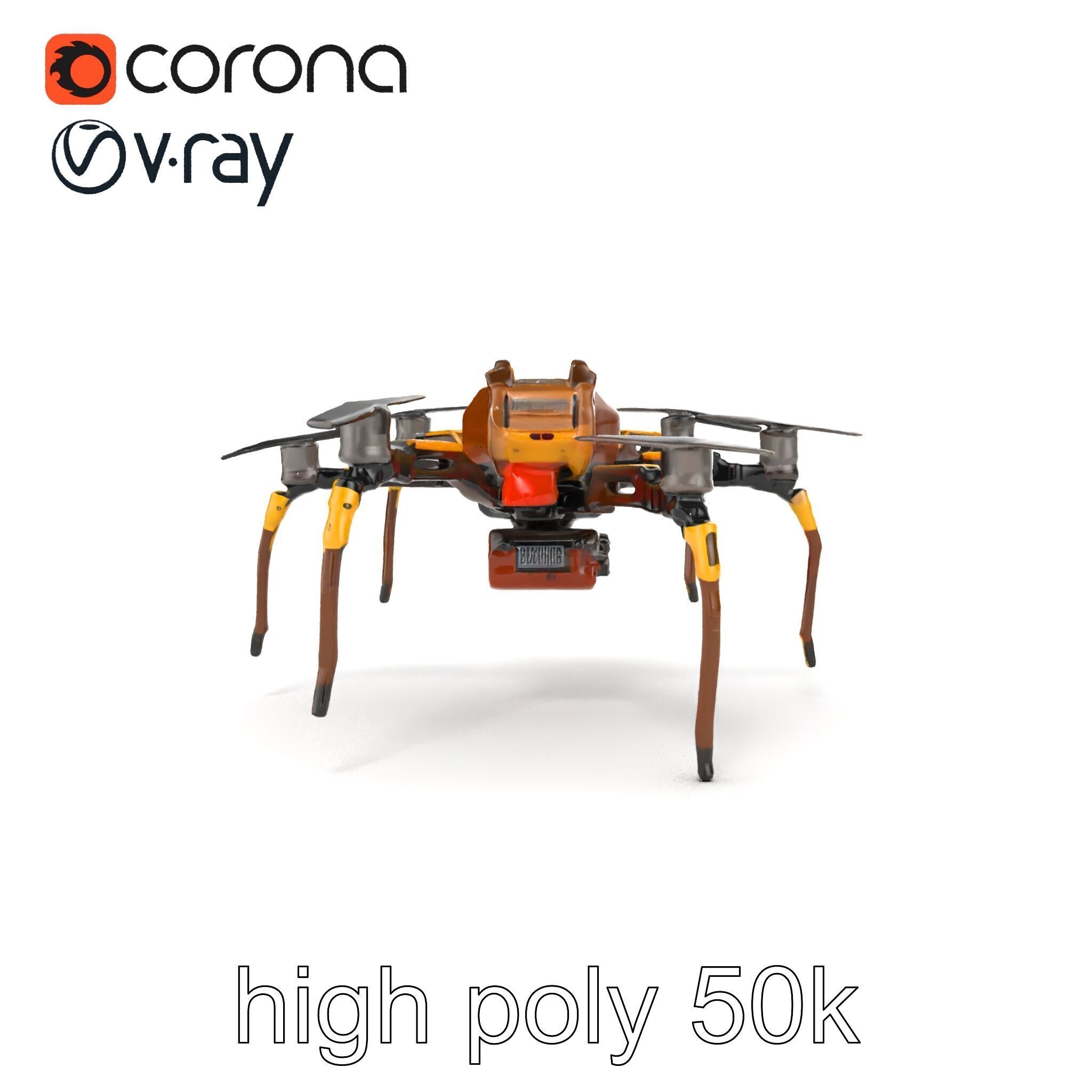 Spider Research Drone Versatile Model Pack Low-poly 3D model_26