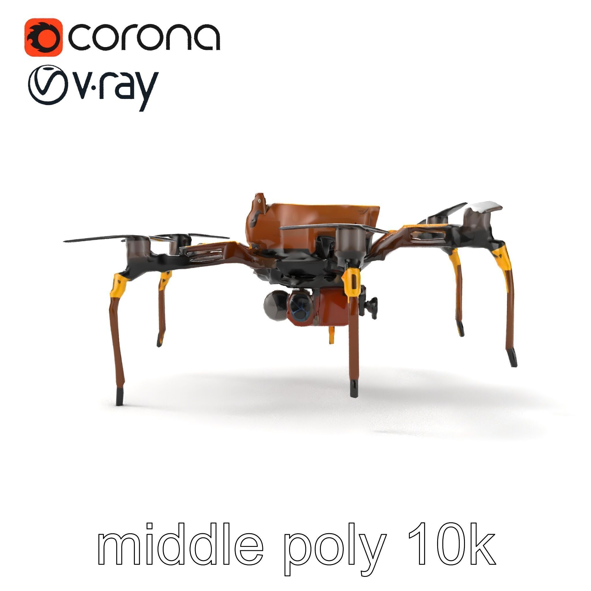 Spider Research Drone Versatile Model Pack Low-poly 3D model_20