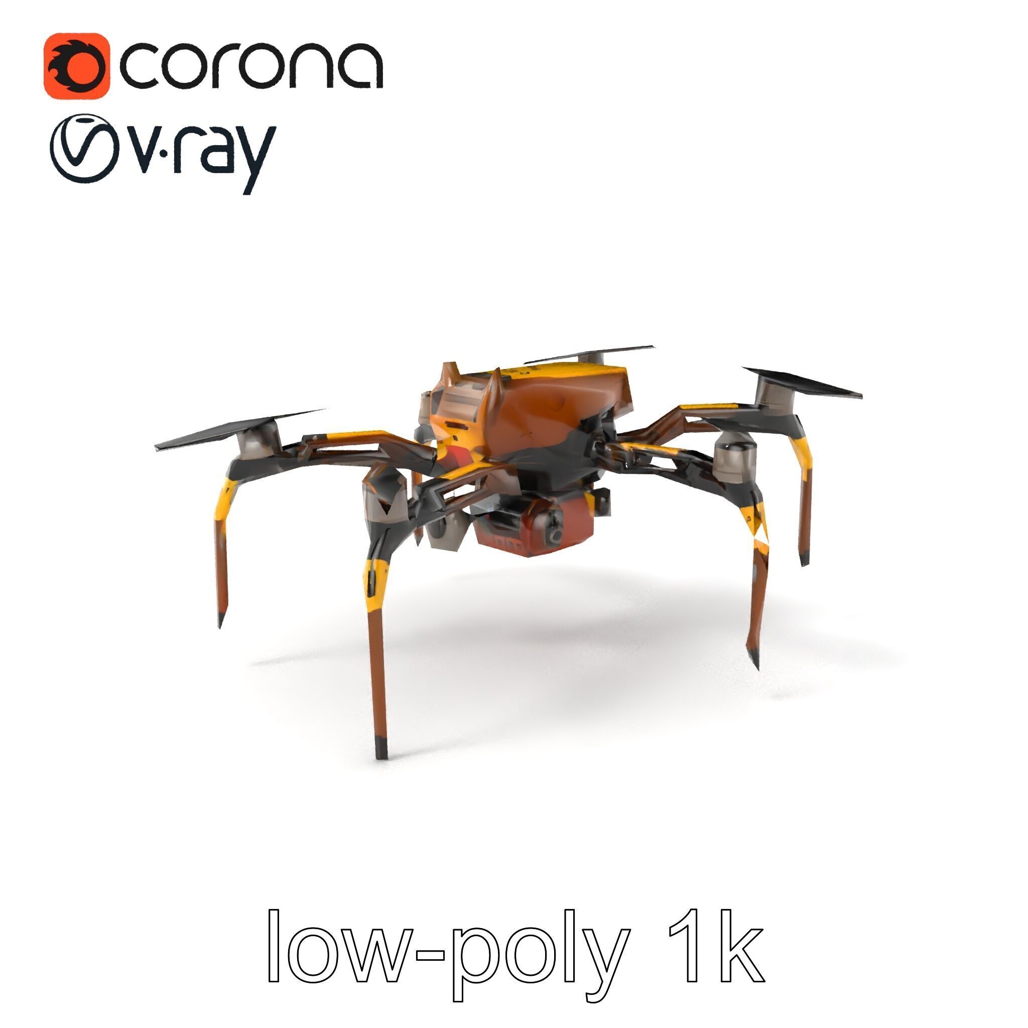 Spider Research Drone Versatile Model Pack Low-poly 3D model_5