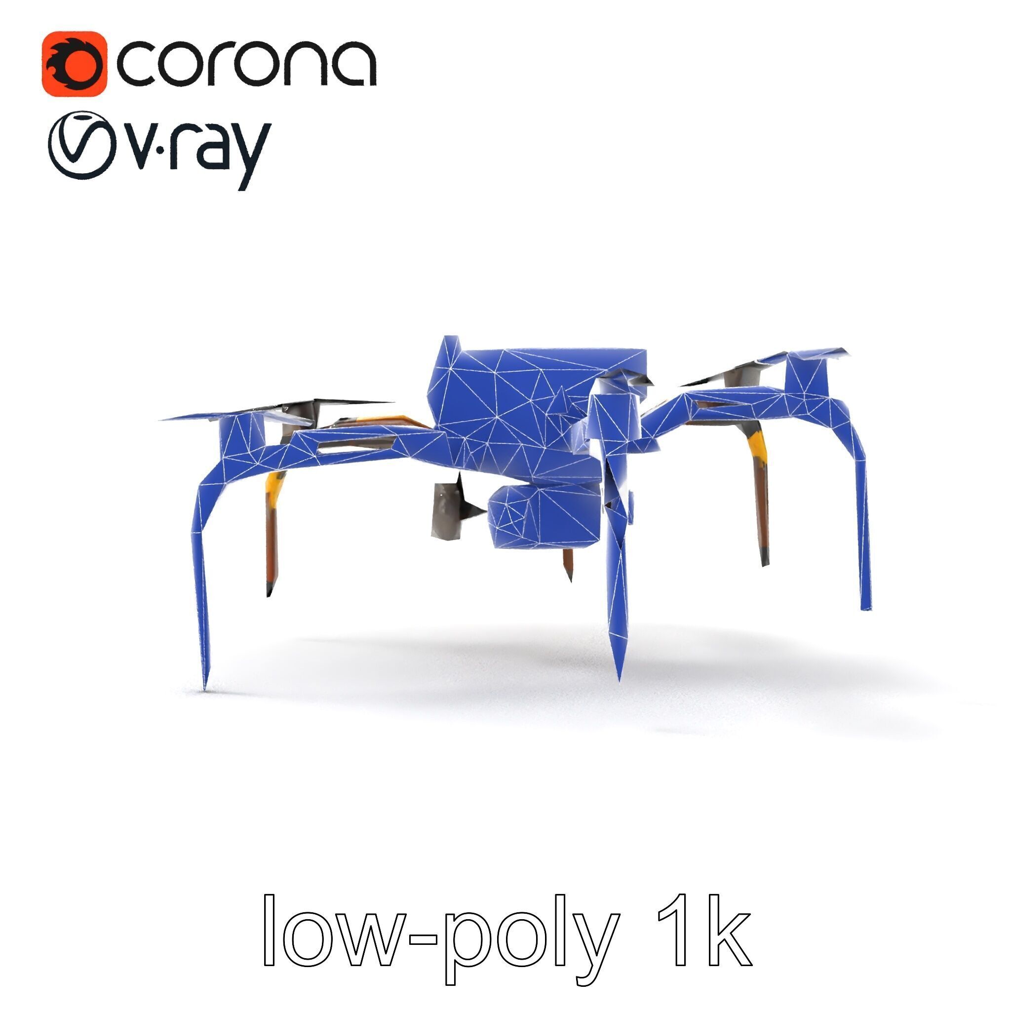 Spider Research Drone Versatile Model Pack Low-poly 3D model_19