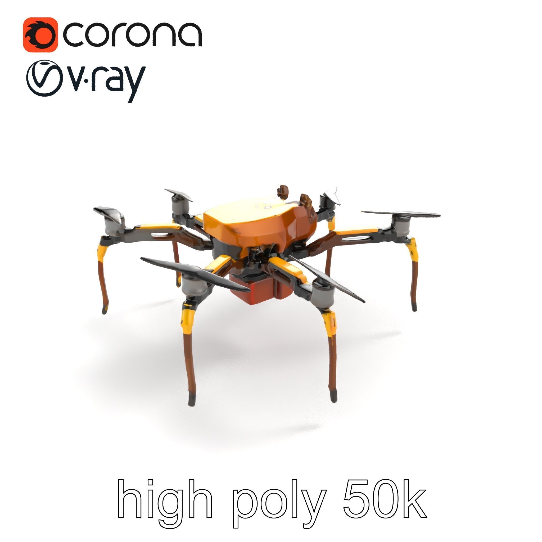 Spider Research Drone Versatile Model Pack Low-poly 3D model_11