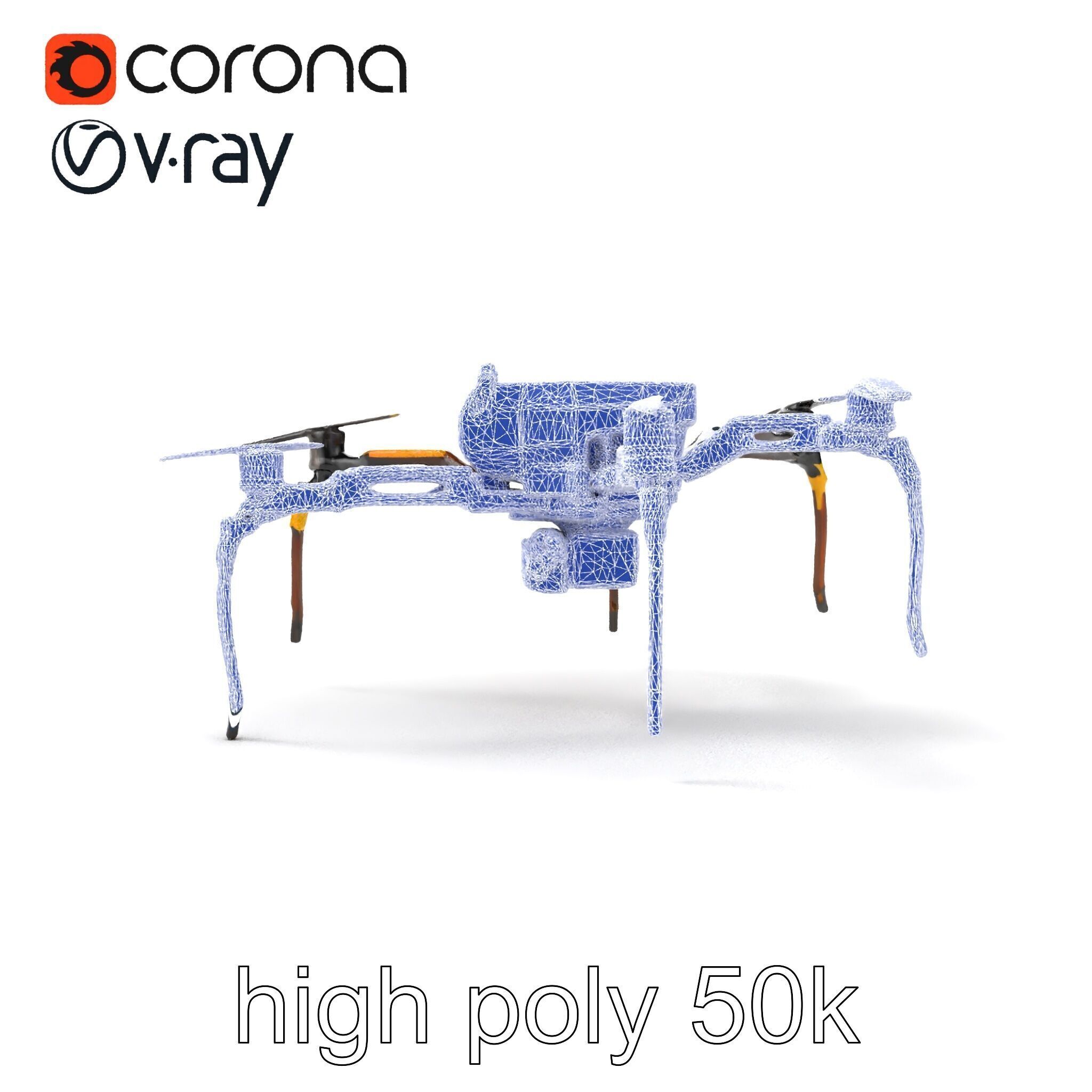 Spider Research Drone Versatile Model Pack Low-poly 3D model_32