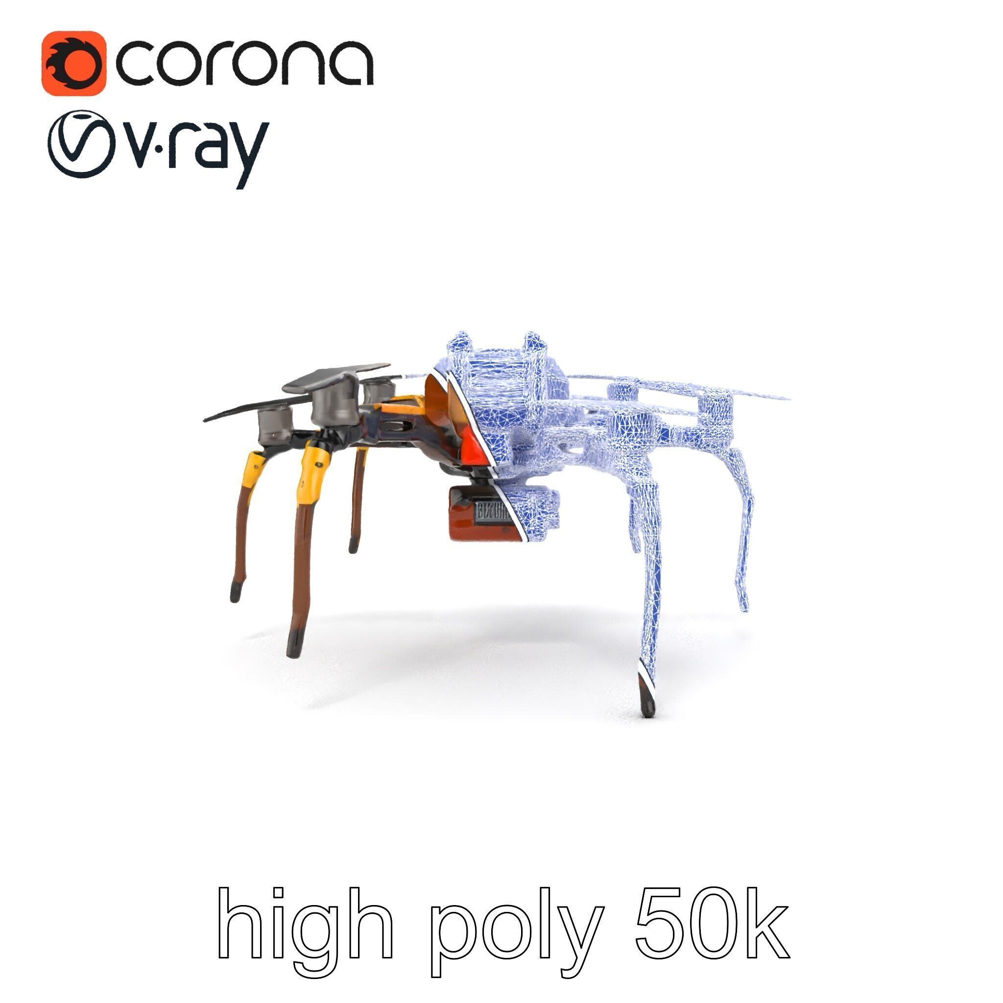 Spider Research Drone Versatile Model Pack Low-poly 3D model_31