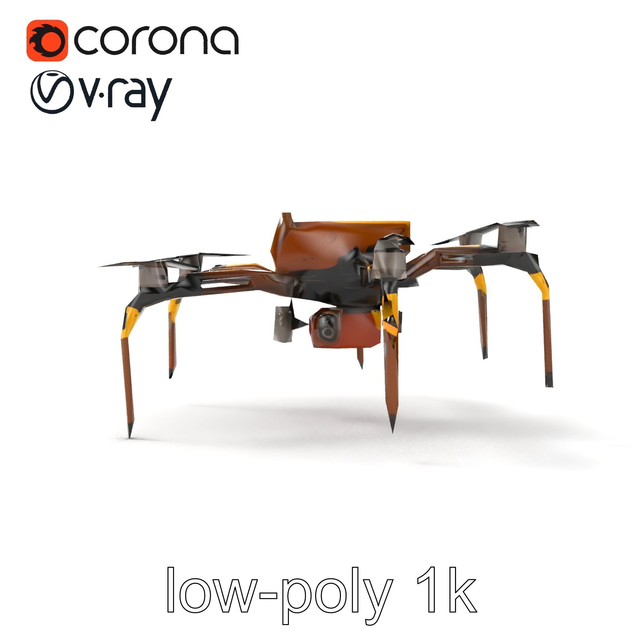 Spider Research Drone Versatile Model Pack Low-poly 3D model_23