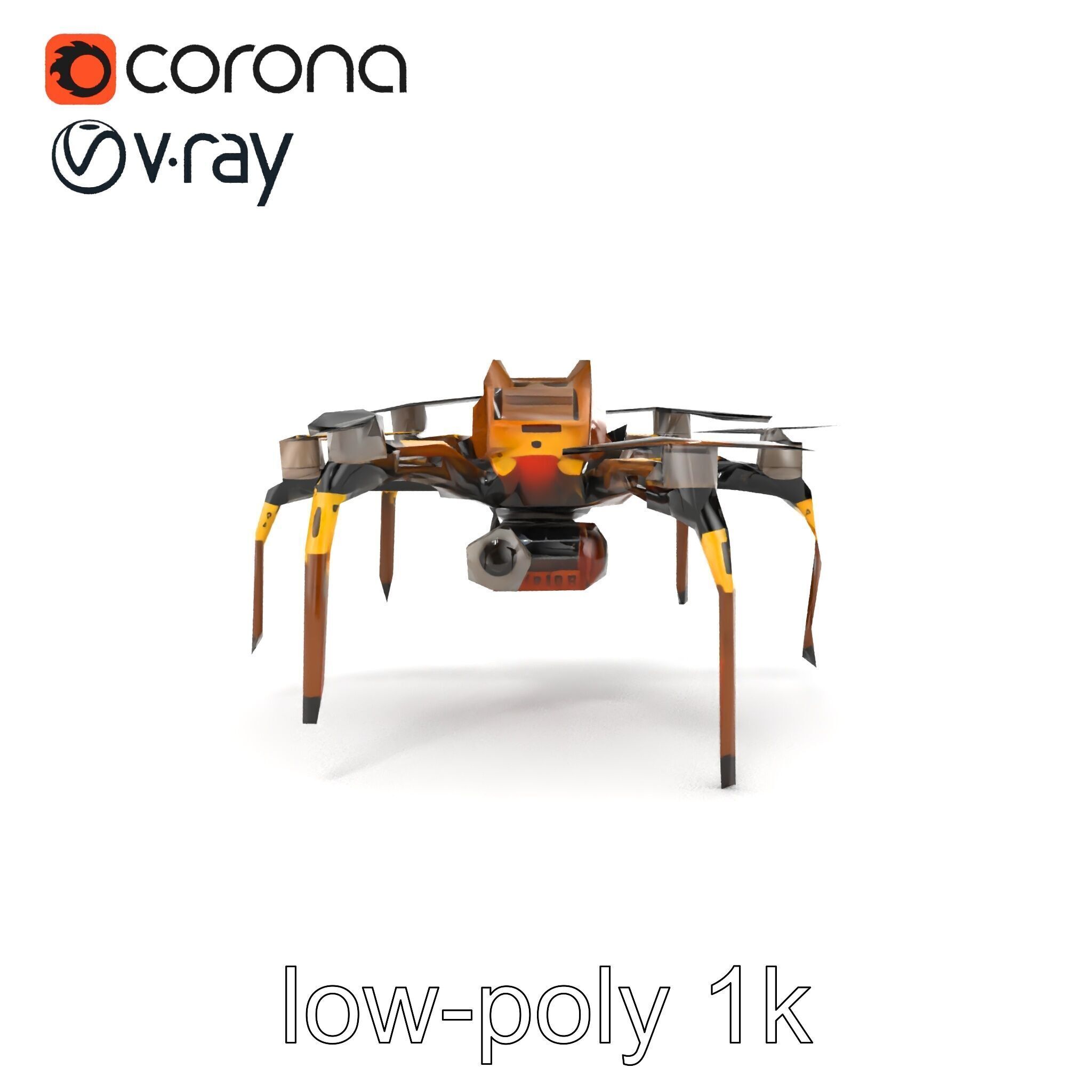 Spider Research Drone Versatile Model Pack Low-poly 3D model_30