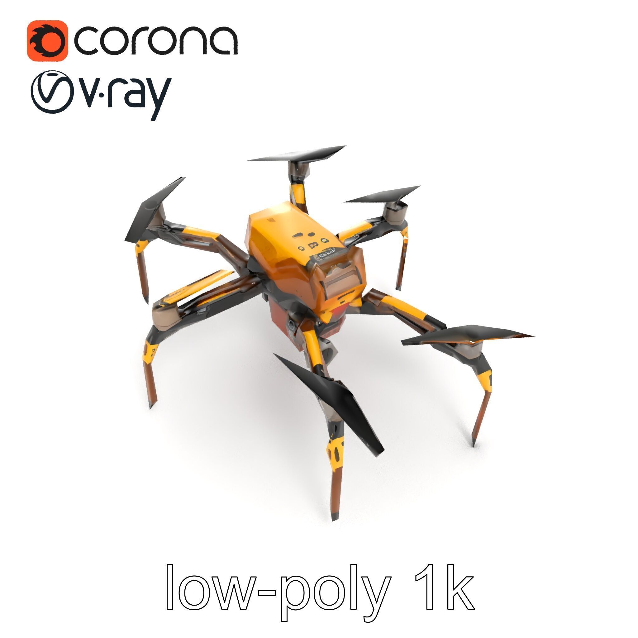 Spider Research Drone Versatile Model Pack Low-poly 3D model_15