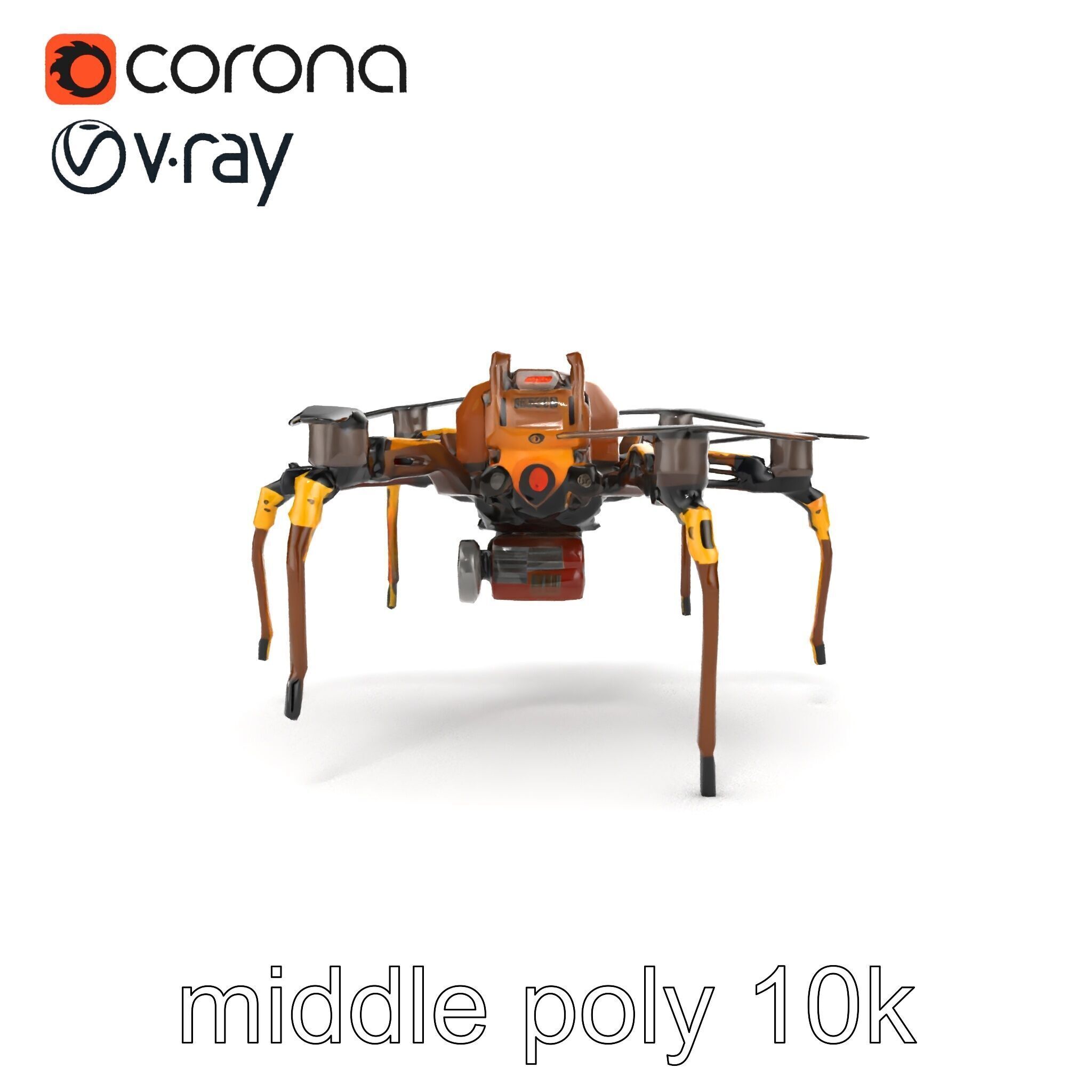 Spider Research Drone Versatile Model Pack Low-poly 3D model_17