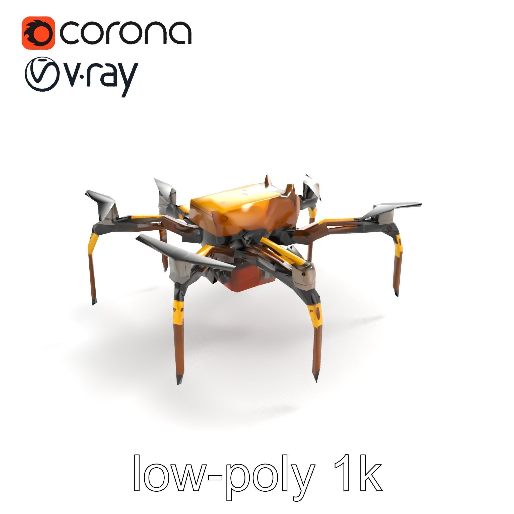 Spider Research Drone Versatile Model Pack Low-poly 3D model_9