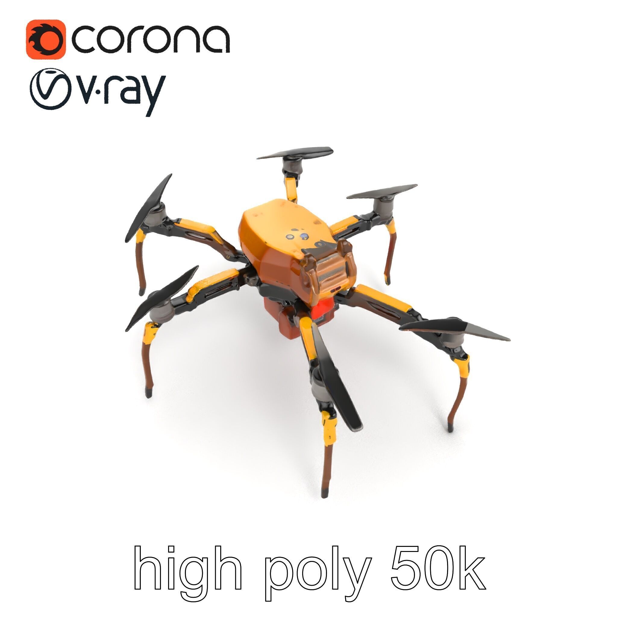 Spider Research Drone Versatile Model Pack Low-poly 3D model_25