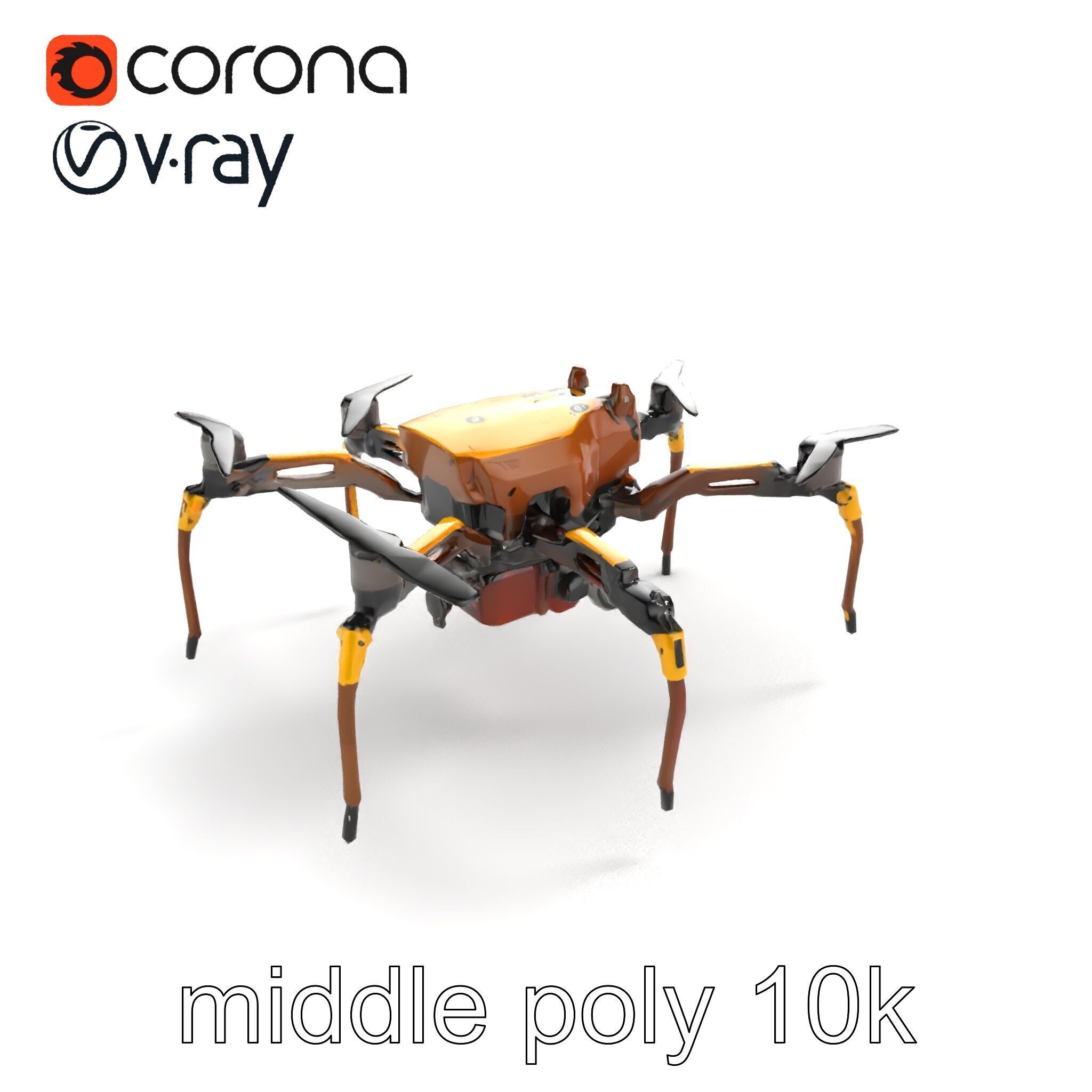 Spider Research Drone Versatile Model Pack Low-poly 3D model_8