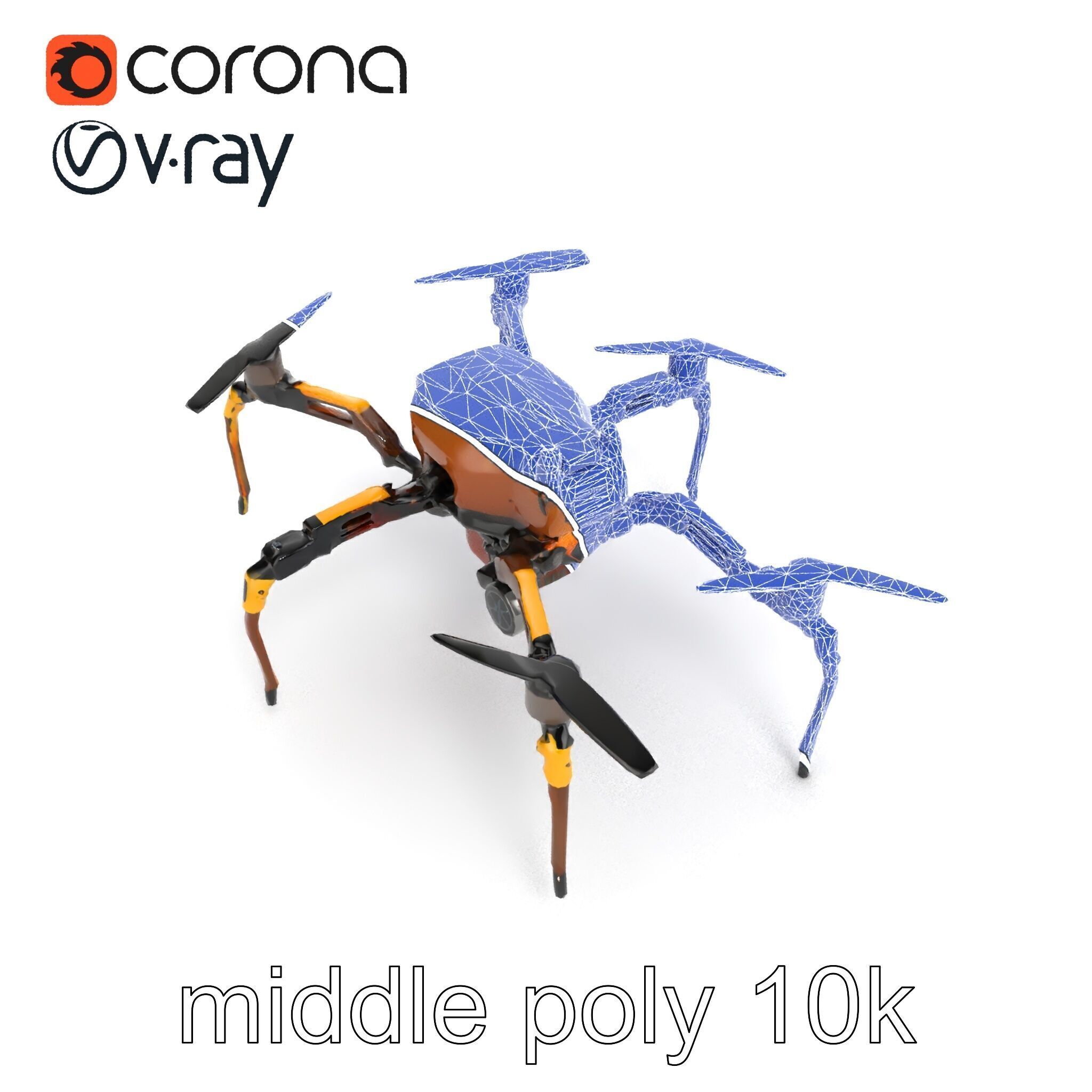 Spider Research Drone Versatile Model Pack Low-poly 3D model_21