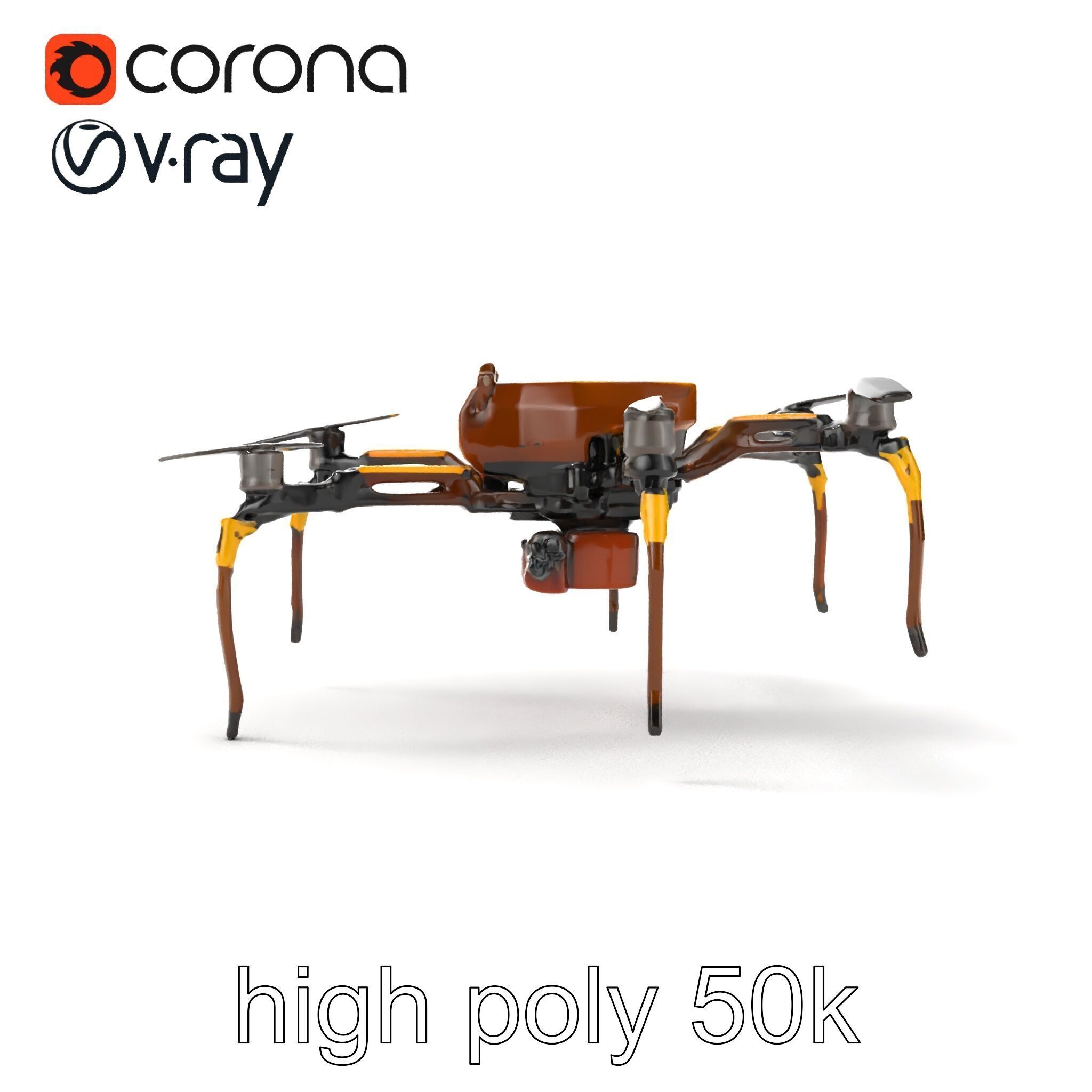 Spider Research Drone Versatile Model Pack Low-poly 3D model_12